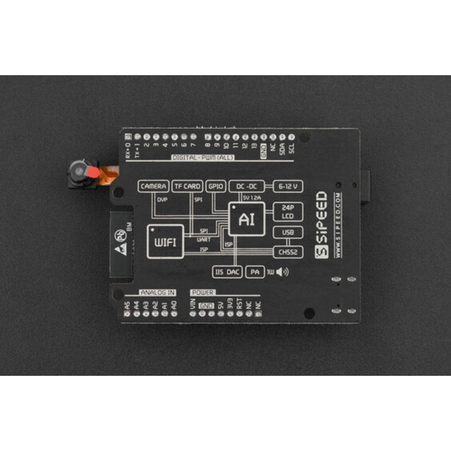 Advanced Maixduino AI Development Board with OV2640 Camera, K210 RISC-V AI and IoT ESP32 for Diverse Applications