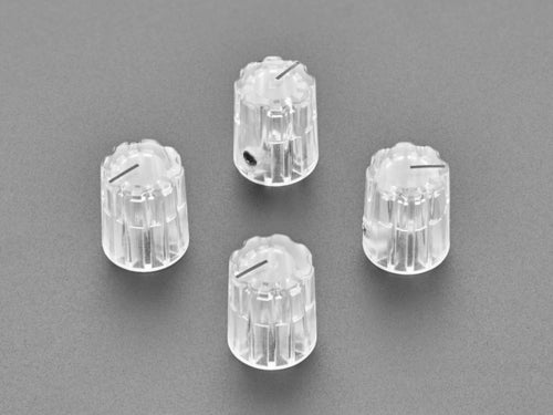 Set of Four Transparent Micro Potentiometer Control Knobs for Synths and Control Panels