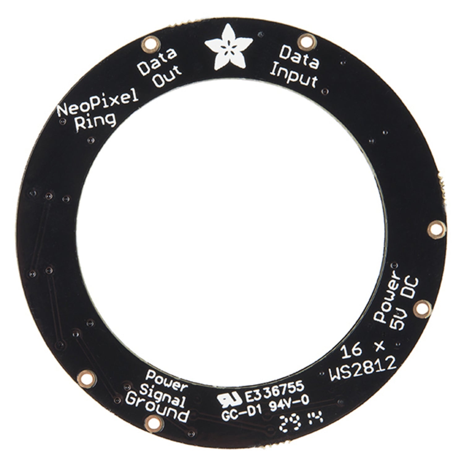 16 x WS2812 5050 RGB LED NeoPixel Ring - Chainable & Consistent Color