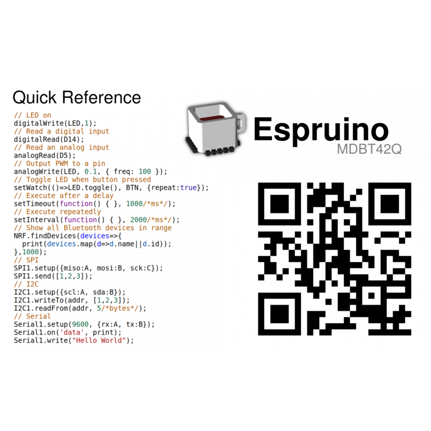 Espruino-Preprogrammed MDBT42Q Breakout Board with Bluetooth LE