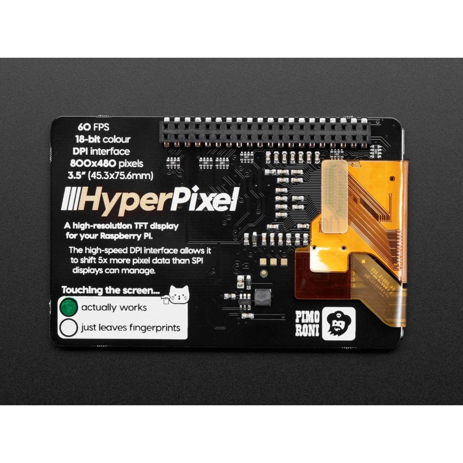 Pimoroni HyperPixel - High - Resolution 4.0' Display with Capacitive Touch for Raspberry Pi