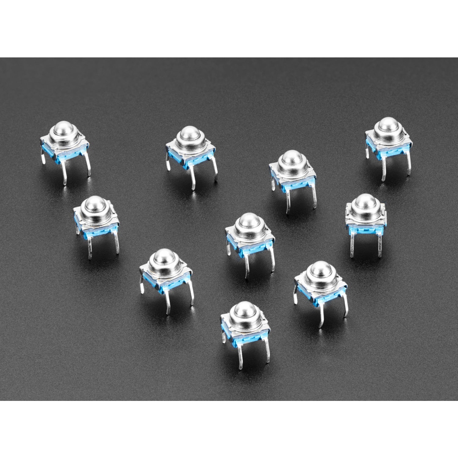 Pack of 10 Industrial-Style 6mm Metal Ball Tactile Buttons