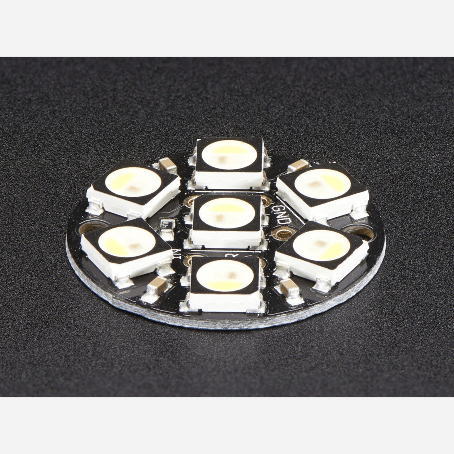 NeoPixel Jewel - A Stunning Circular PCB with 7 x 5050 RGBW LEDs Featuring Integrated Drivers for Natural White Lighting at Approximately 4500K