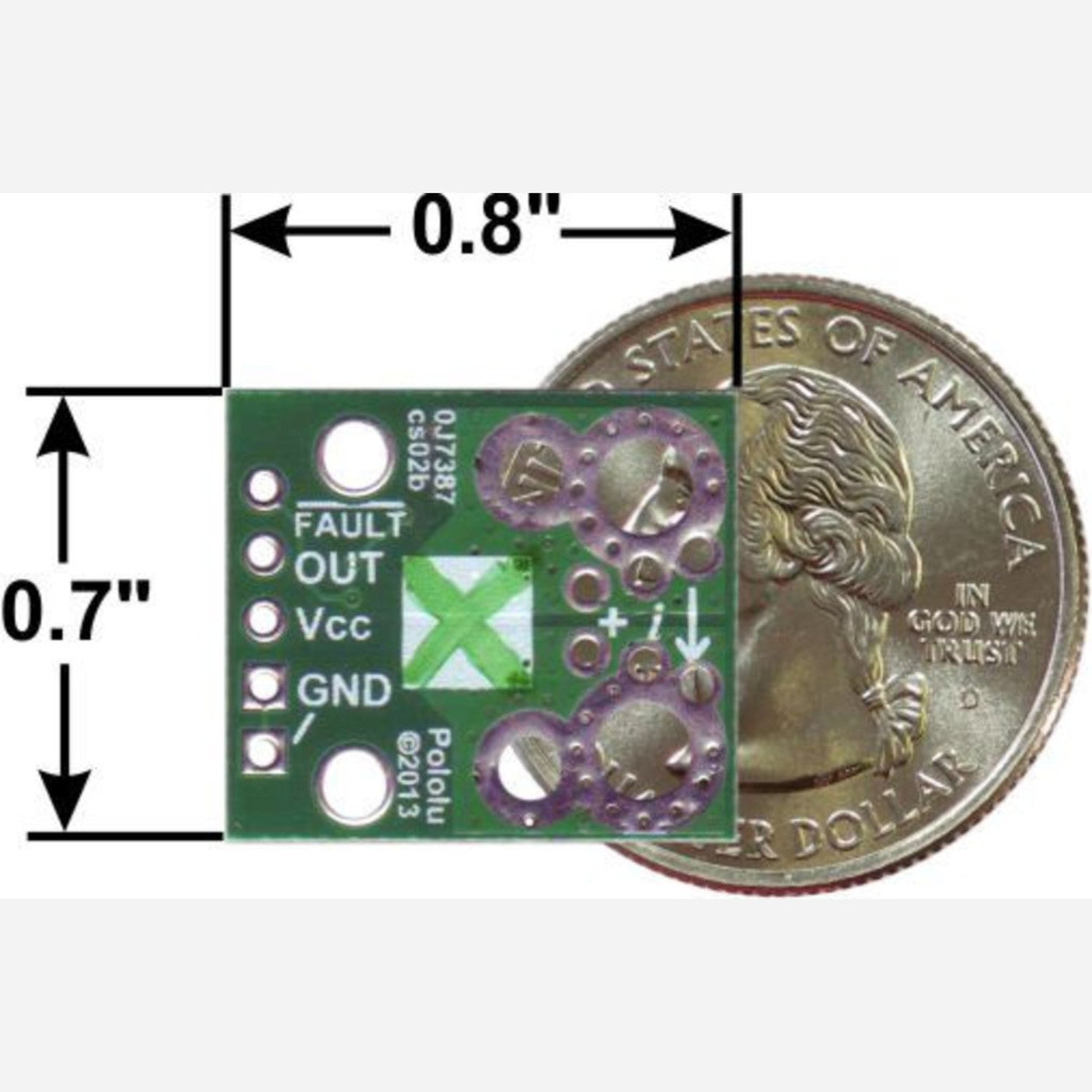 Allegro ACS711EX Bidirectional Current Sensor Carrier Board (-31A to +31A)