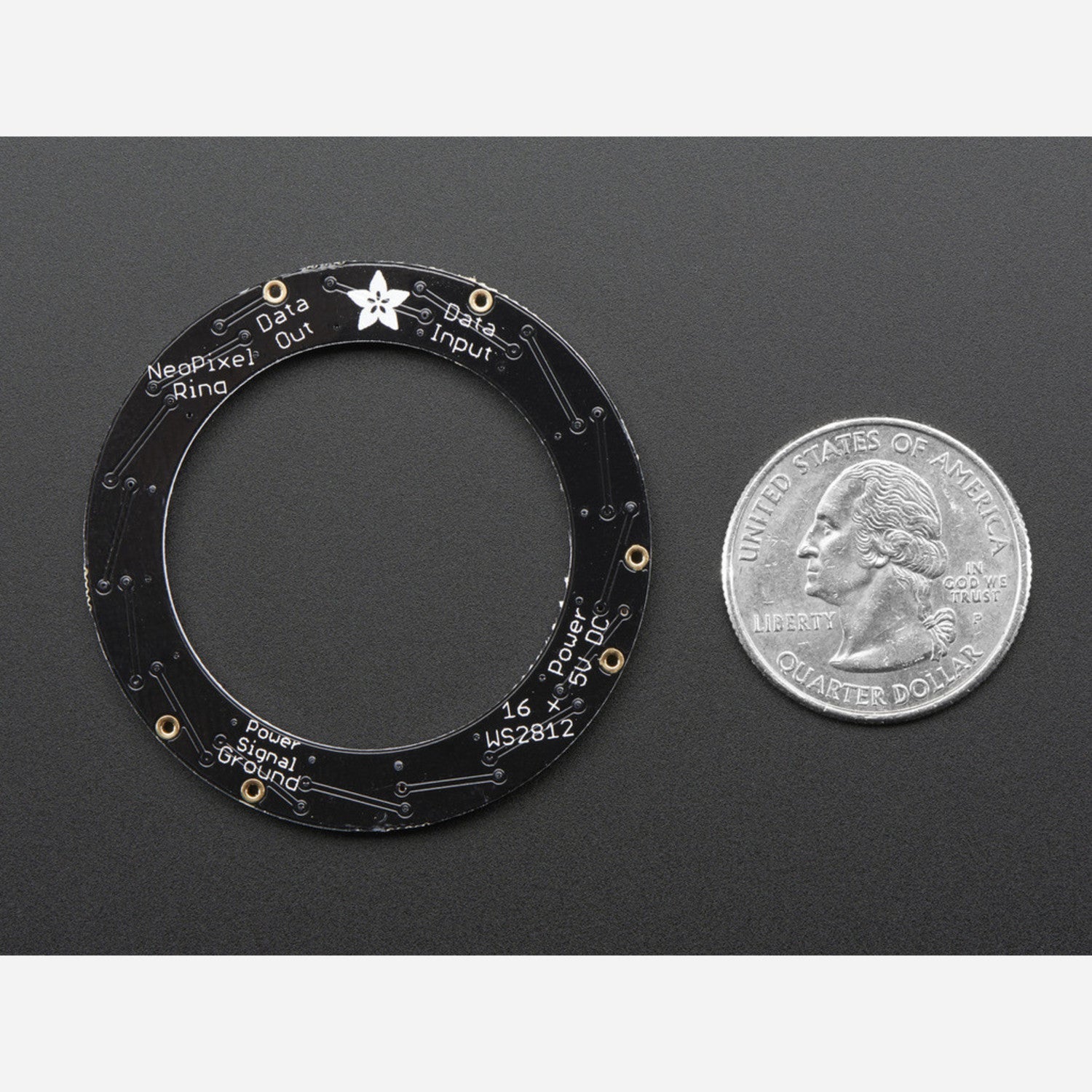 16-LED NeoPixel Ring with Integrated Drivers - Warm White ~3000K RGBW LEDs