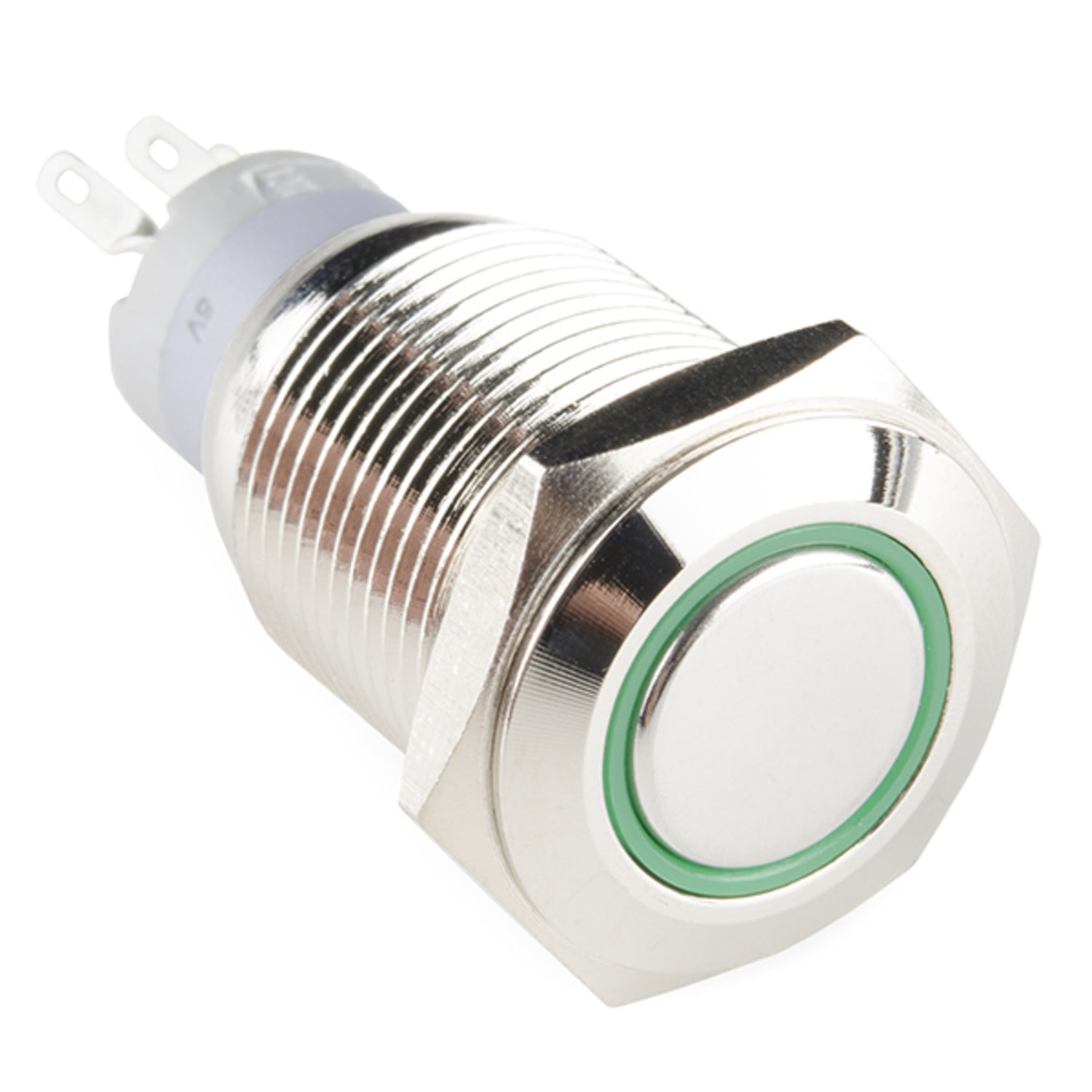 16mm Green Latching Metal Pushbutton for Heavy - Duty Use