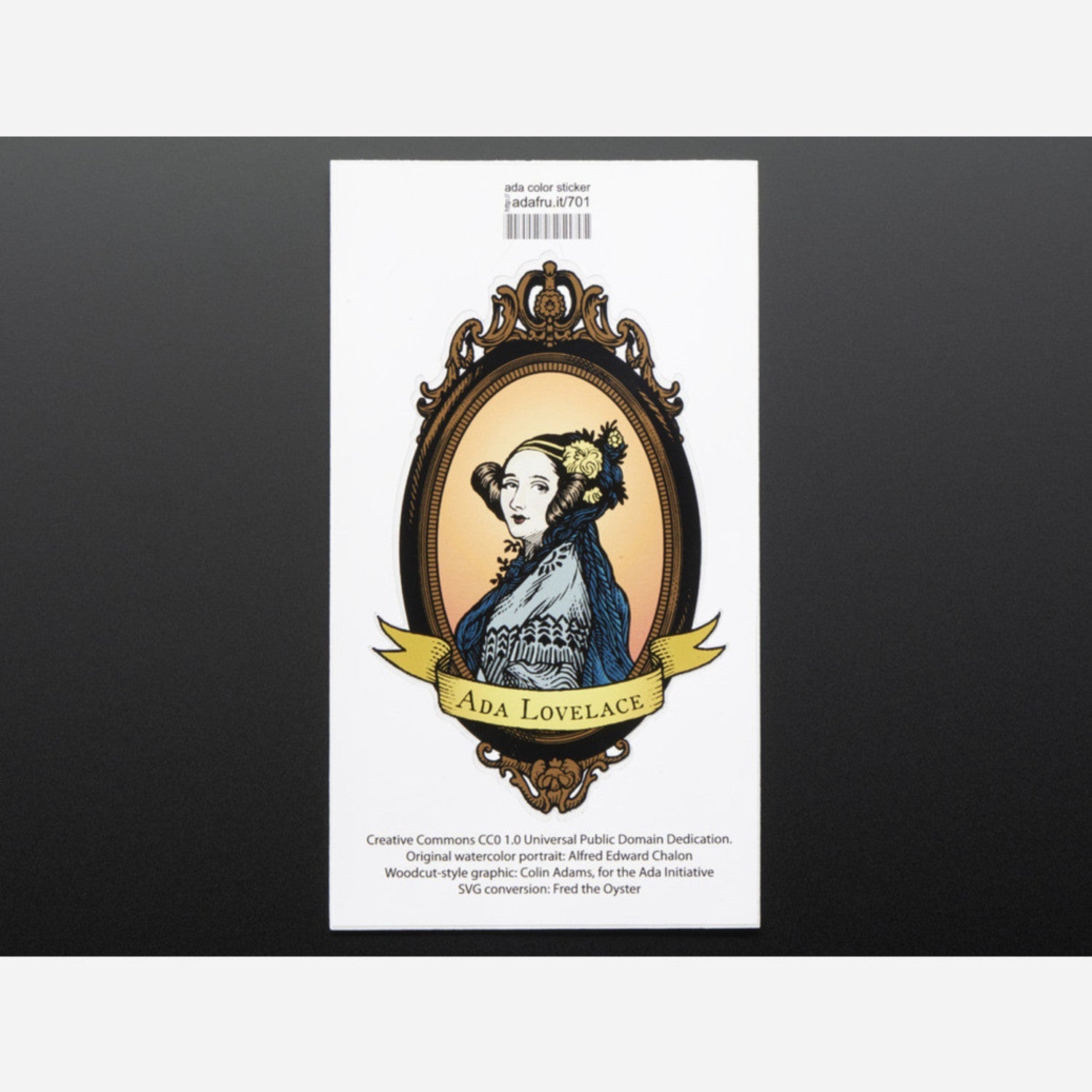 Large Oval Colorful Ada Lovelace Commemorative Stickers