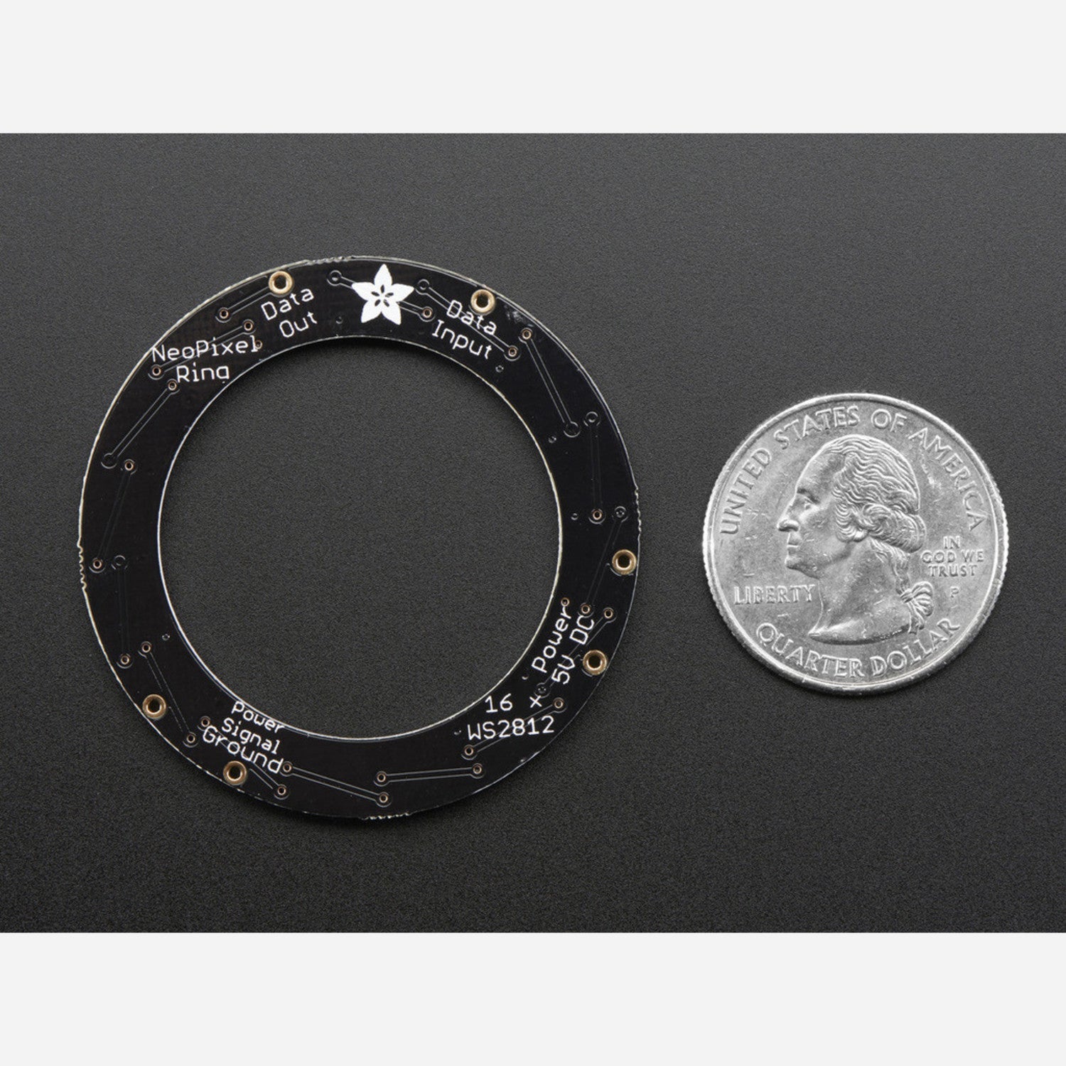 Cool White NeoPixel Ring - 16 x 5050 RGBW LEDs with Integrated Drivers and Approx. 6000K Color Temperature for Exceptional Lighting Applications