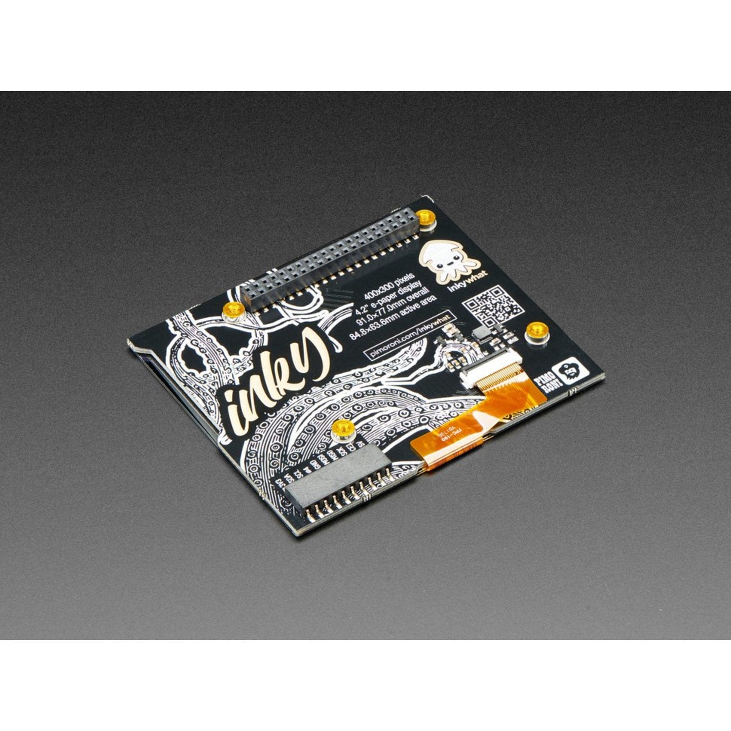 Pimoroni Inky wHAT Electronic Paper Display Module - Featuring Red, Black, and White Colors