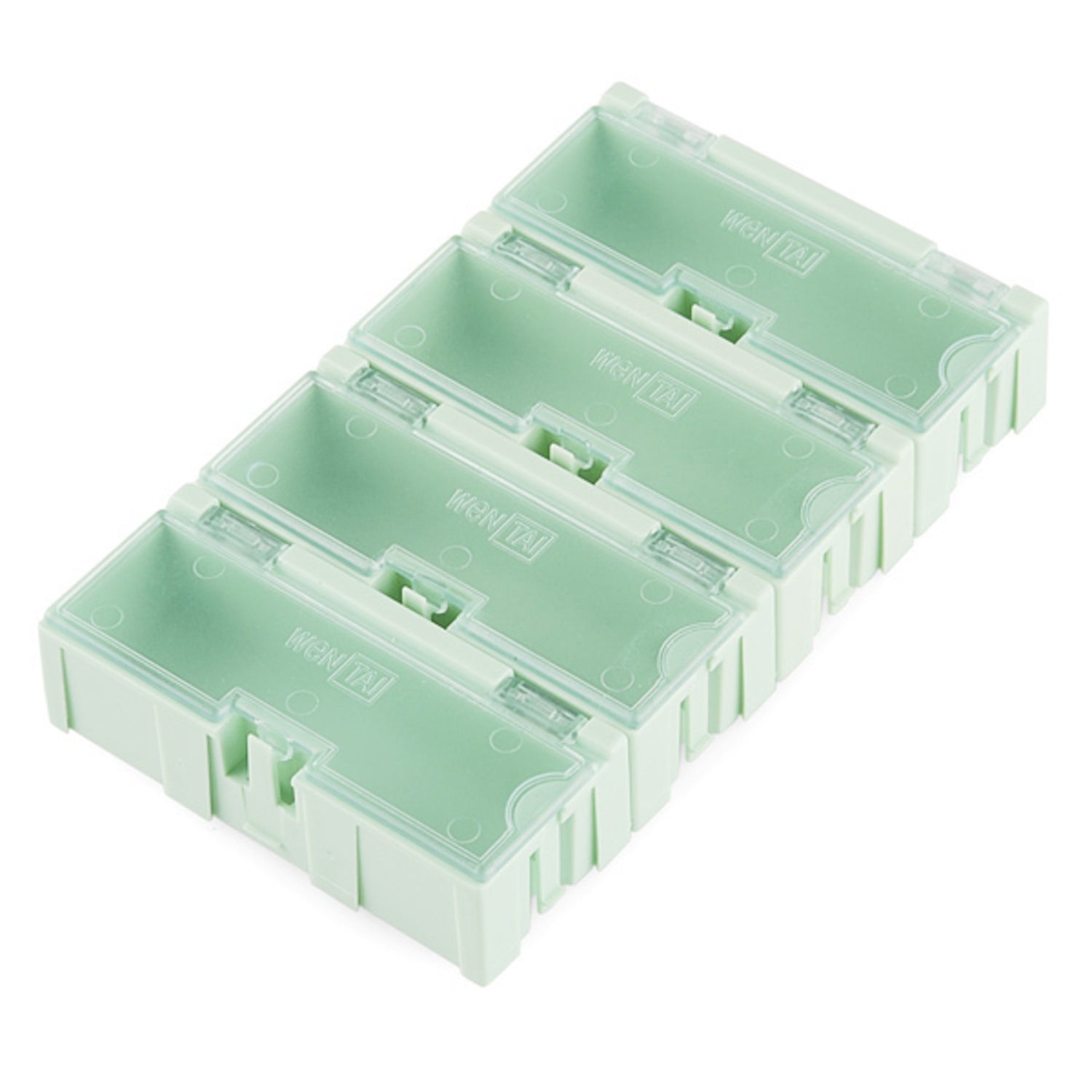 Set of 4 Medium-sized Modular Transparent Plastic Storage Boxes for Organizing Small Parts