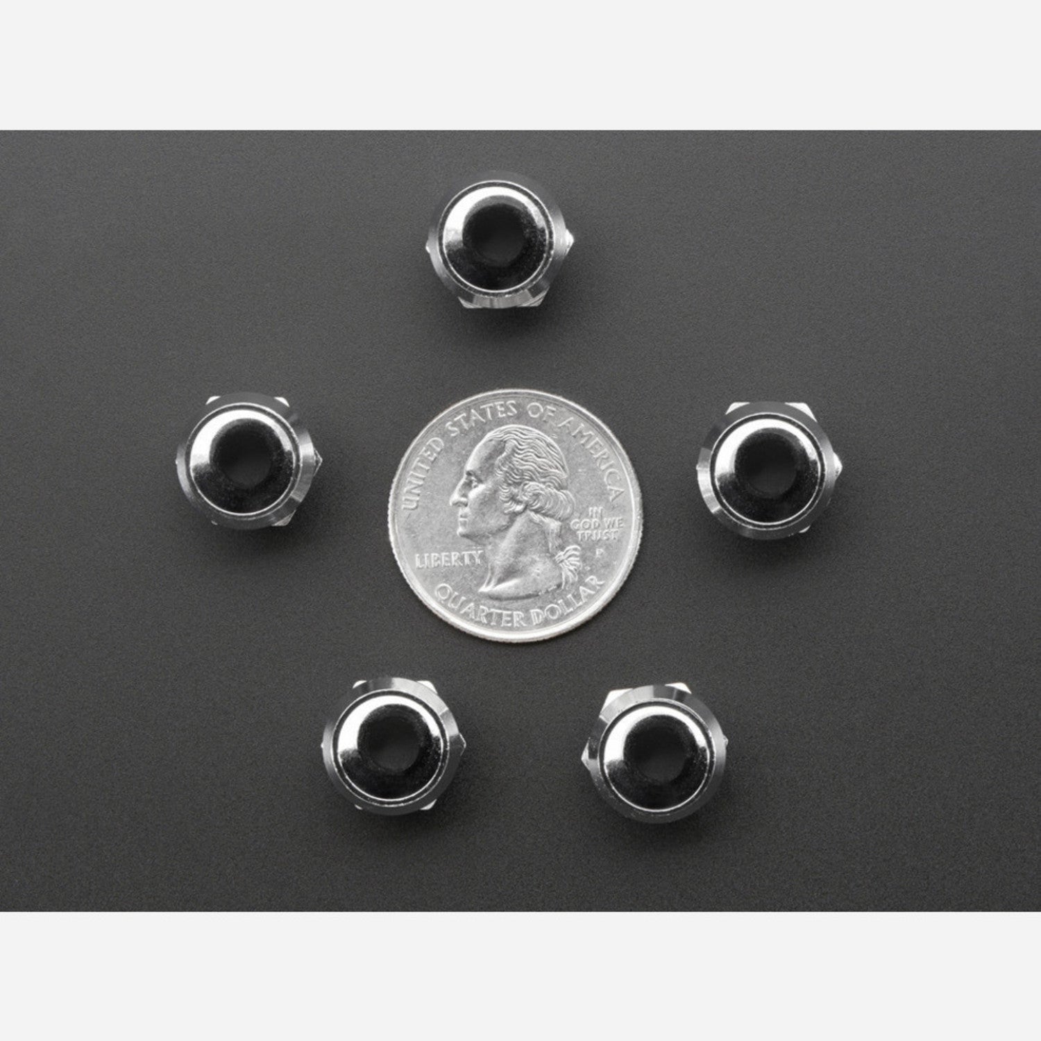 Pack of 5 - 5mm Chromed Metal LED Holders with Wide Concave Bevel