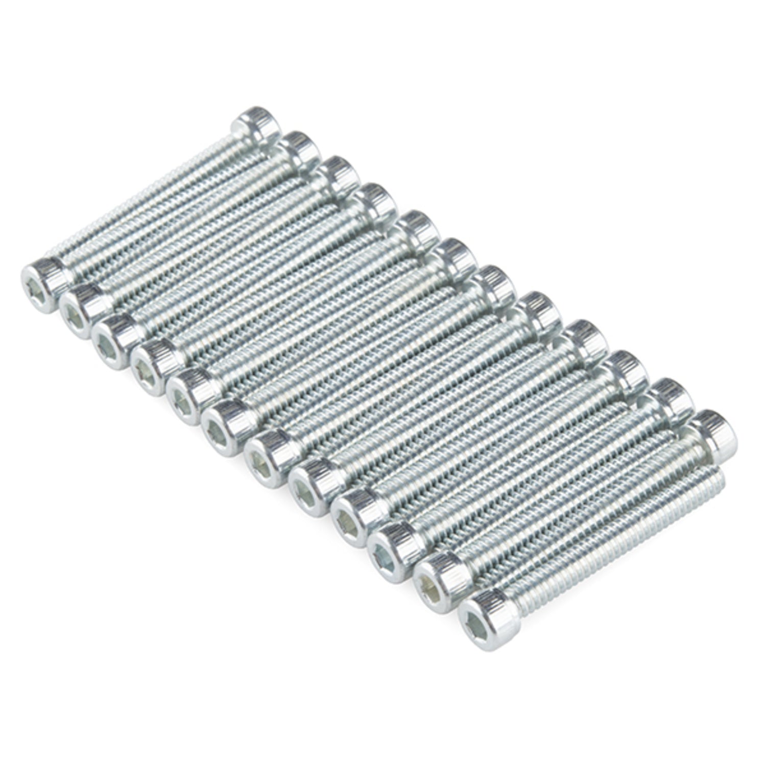 25-Piece Pack of Zinc-Plated Socket Head Machine Screws with 6-32 Thread Pitch and 1-1/8 Inch Length