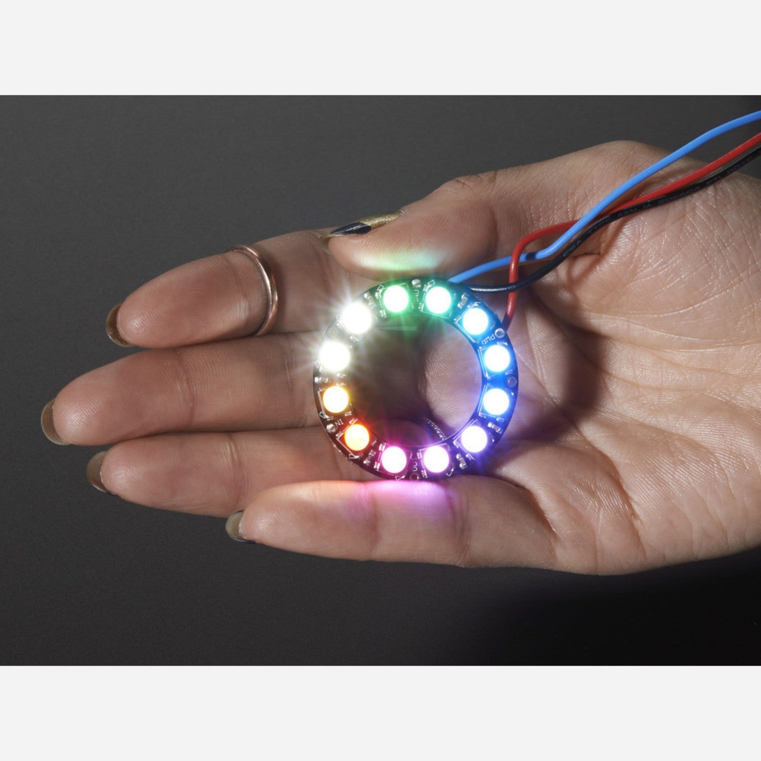 12-LED NeoPixel Ring with Integrated Drivers - Cool White 6000K RGBW LEDs