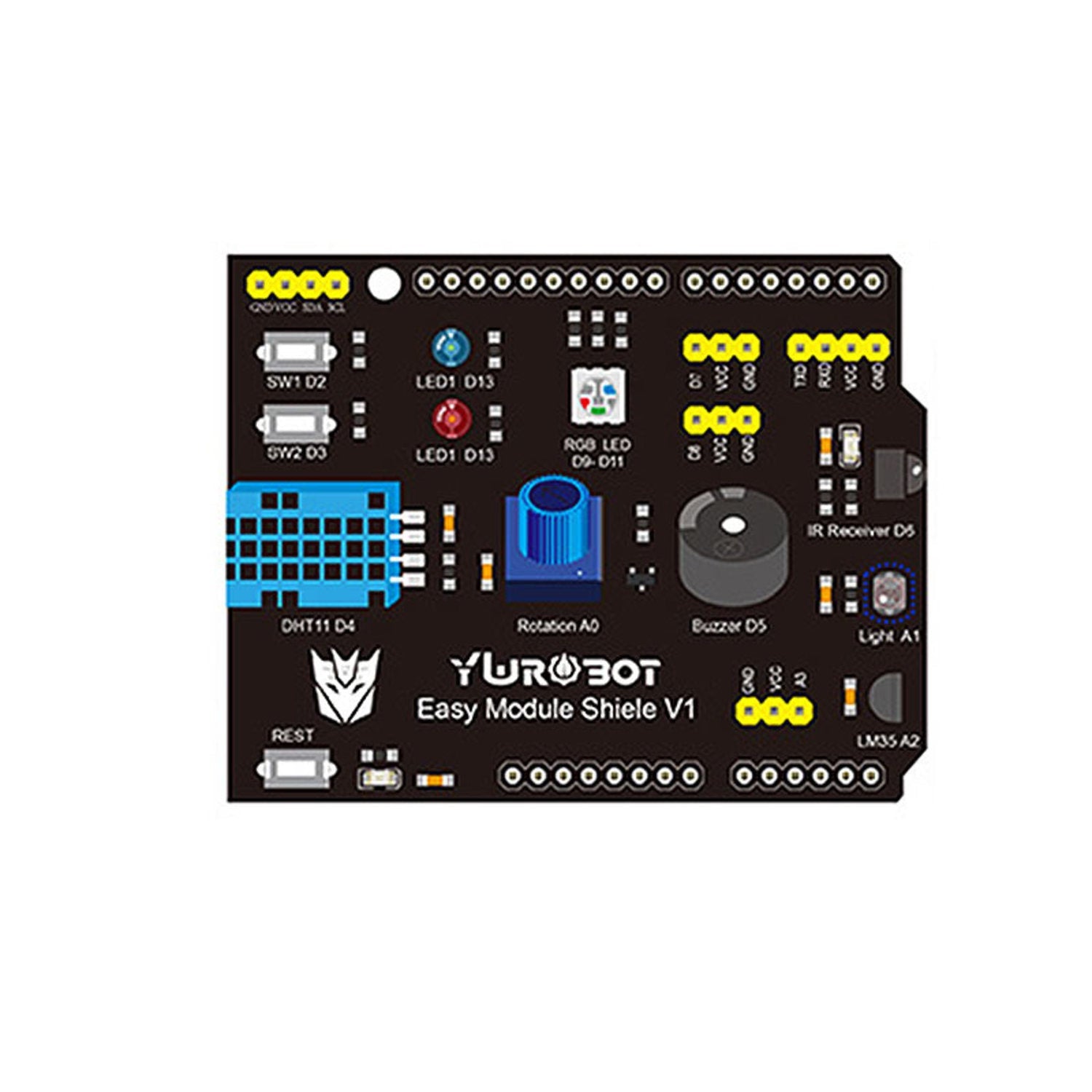 Easy-to-Use Multifunctional Temperature and Humidity Module Shield for Arduino UNO