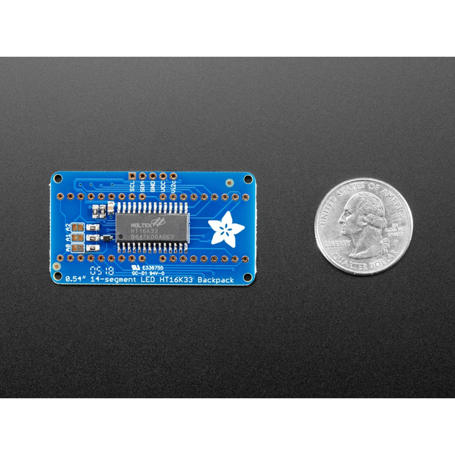 Adafruit 14-segment Alphanumeric LED Backpack without LEDs