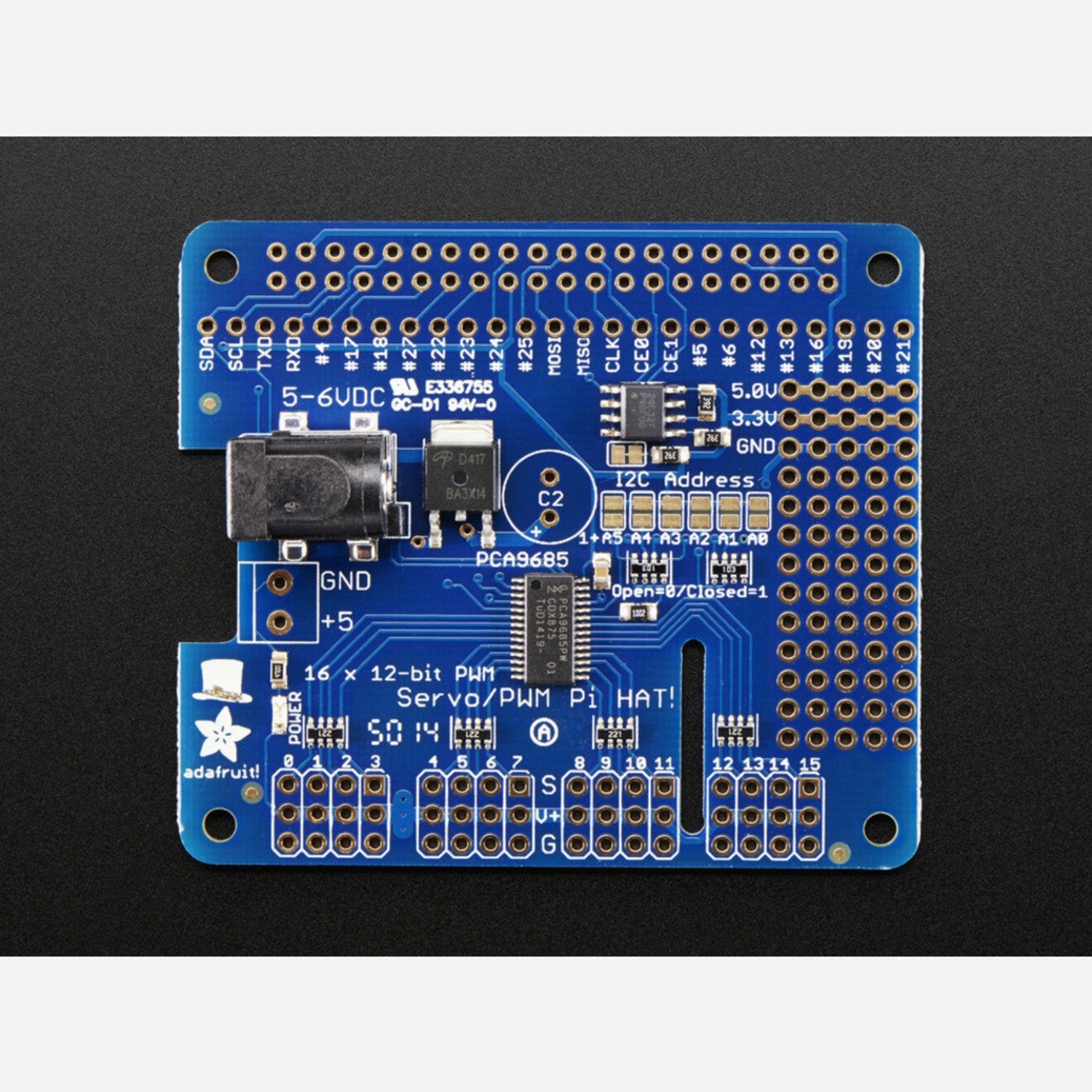Adafruit Mini Kit: 16-Channel PWM / Servo HAT for Raspberry Pi