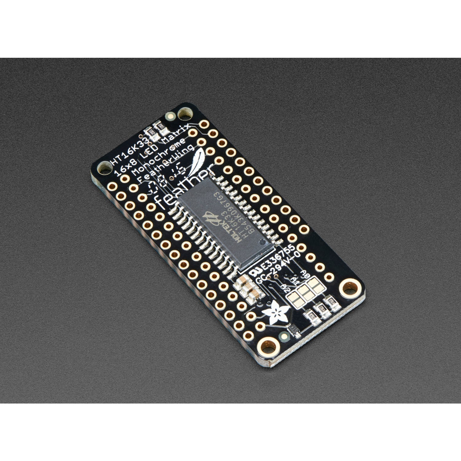 Adafruit Green 0.8" 8x16 LED Matrix FeatherWing Display Kit for Feather Boards
