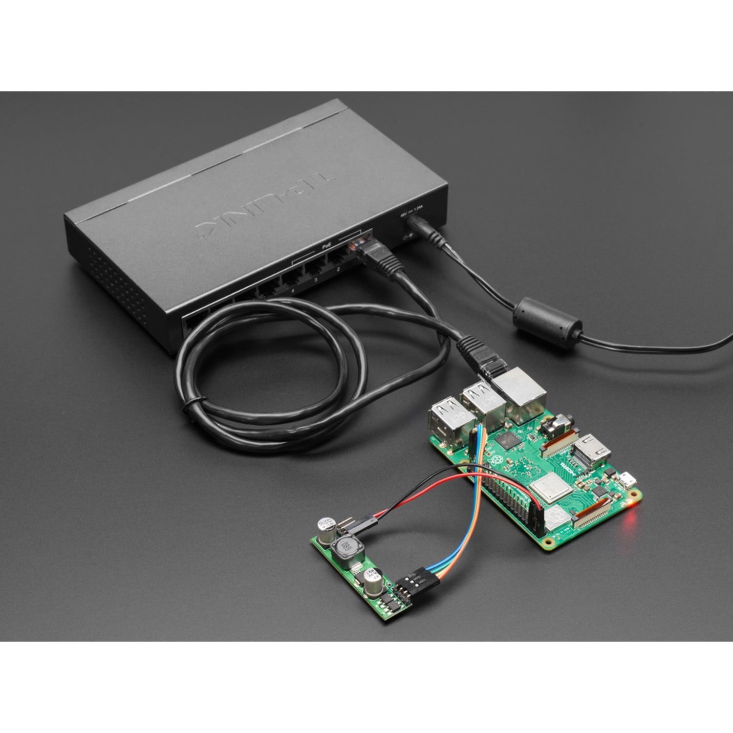 5V 1.5A Output PoE Module Compatible with Raspberry Pi 3 B+