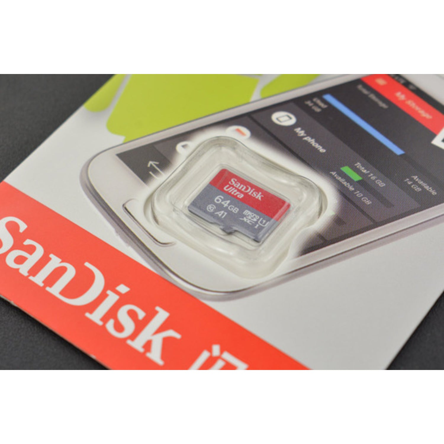 64GB Class 10 SanDisk MicroSD Memory Card with 100MB/S Read Speed