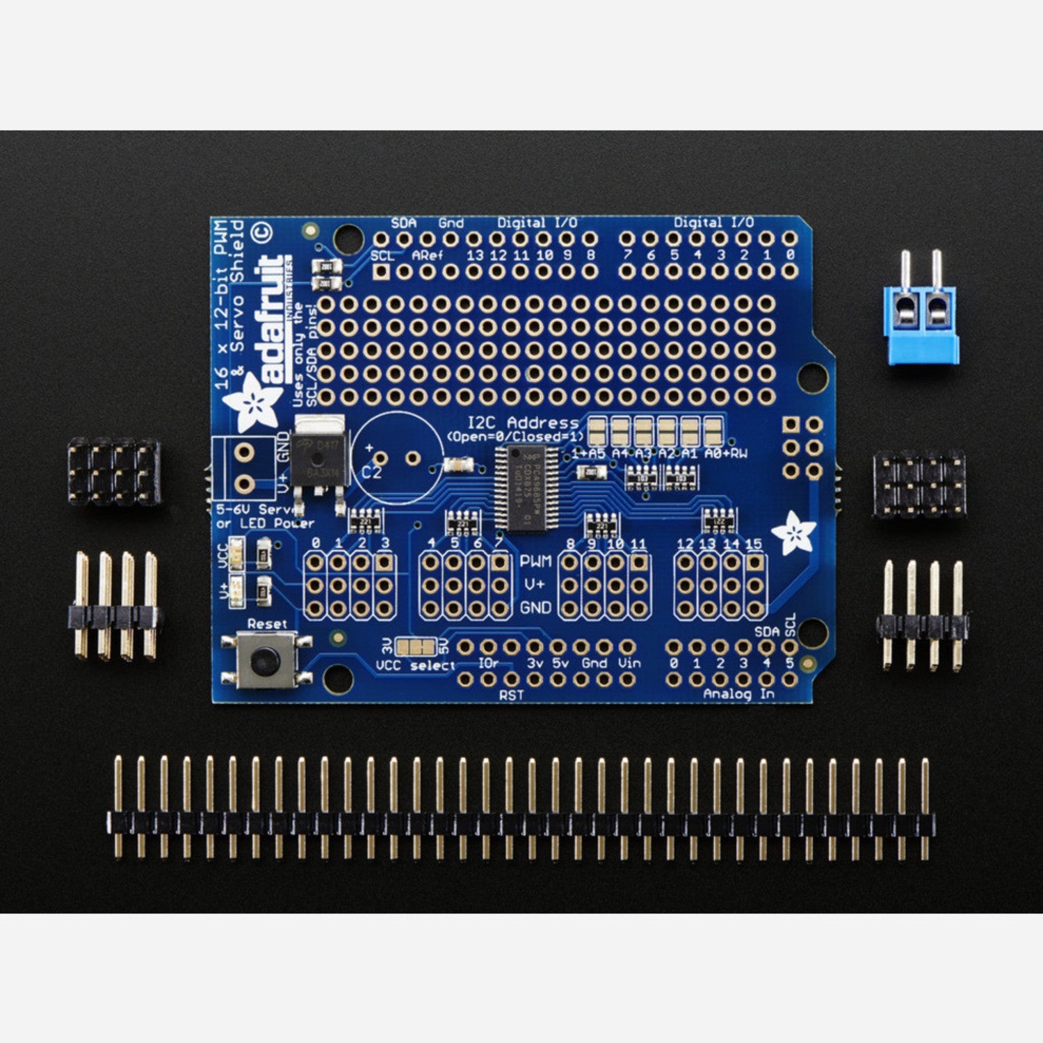 Adafruit 16-Channel 12-bit I2C PWM/Servo Shield for Arduino