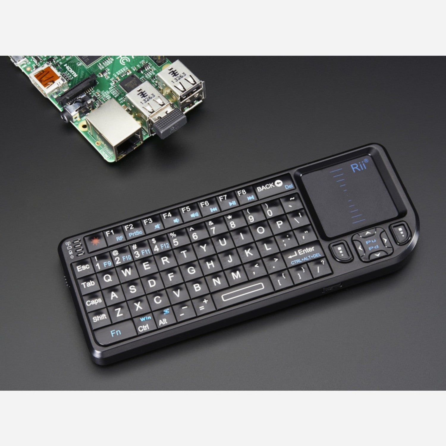 Compact Miniature Wireless USB Keyboard Integrated with Touchpad for Computer Projects
