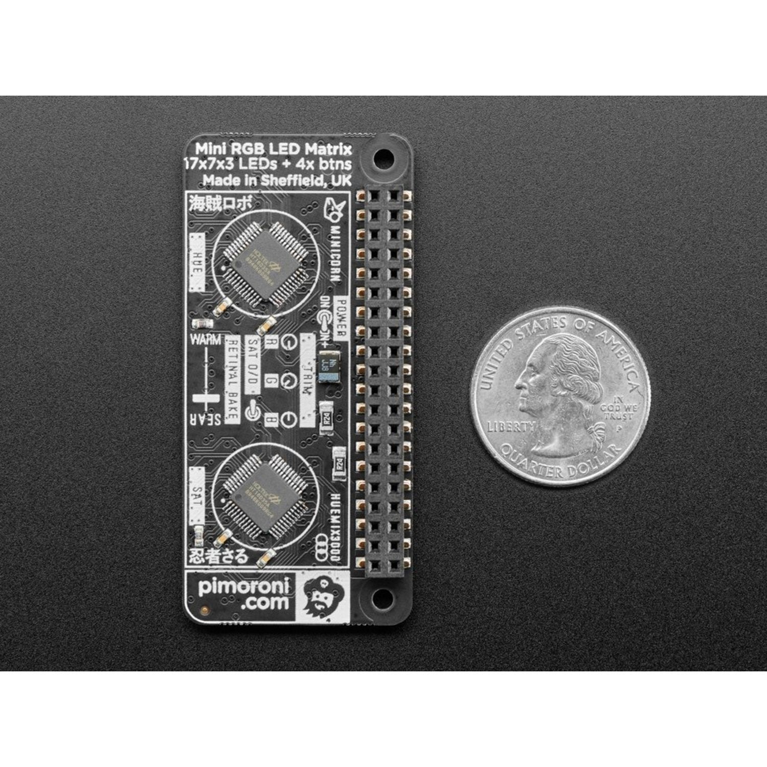 Pimoroni Unicorn HAT Mini - A Compact and Feature - rich RGB LED Accessory for Raspberry Pi PIM498
