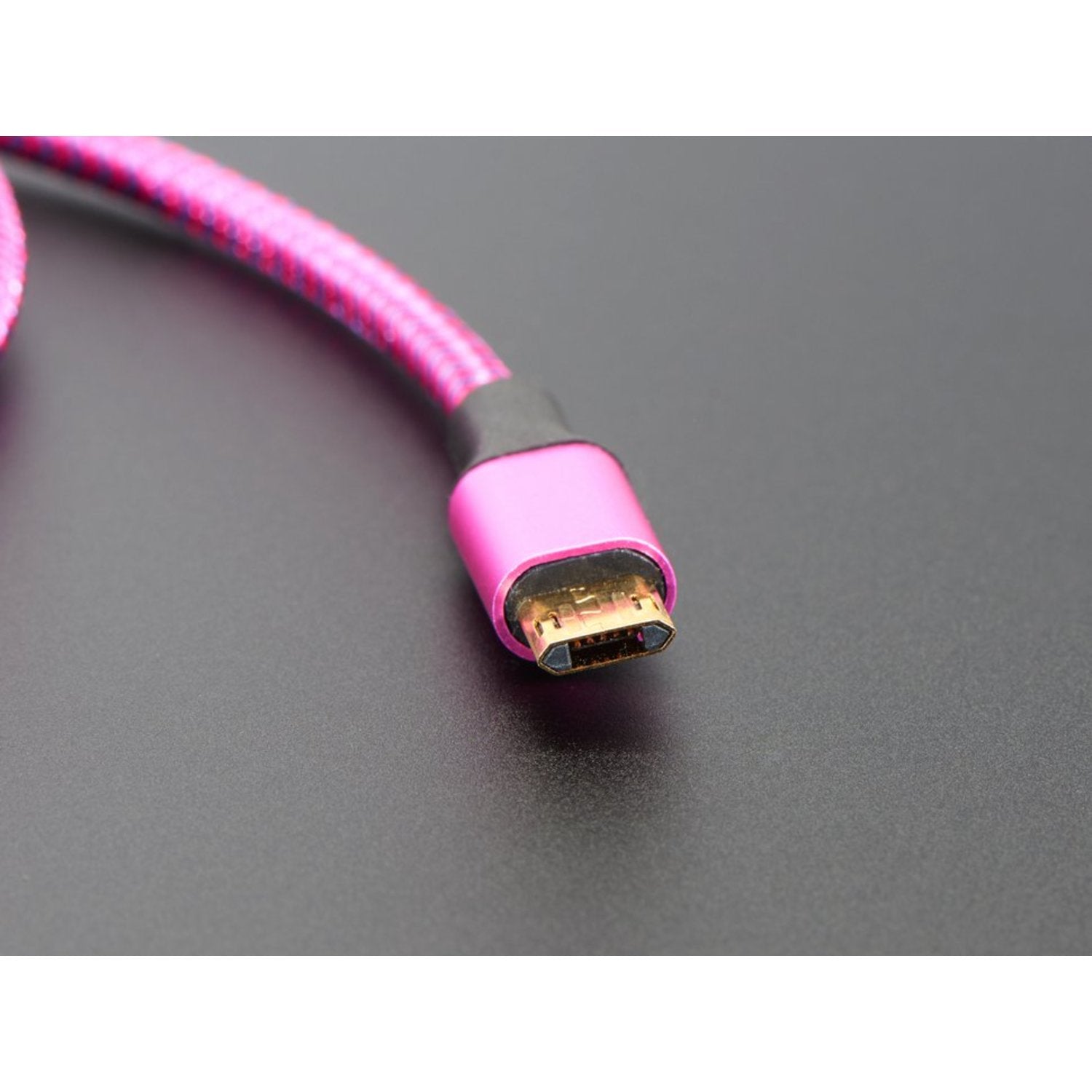 1m Long Fully Reversible USB A to Micro B Cable in Trendy Pink/Purple
