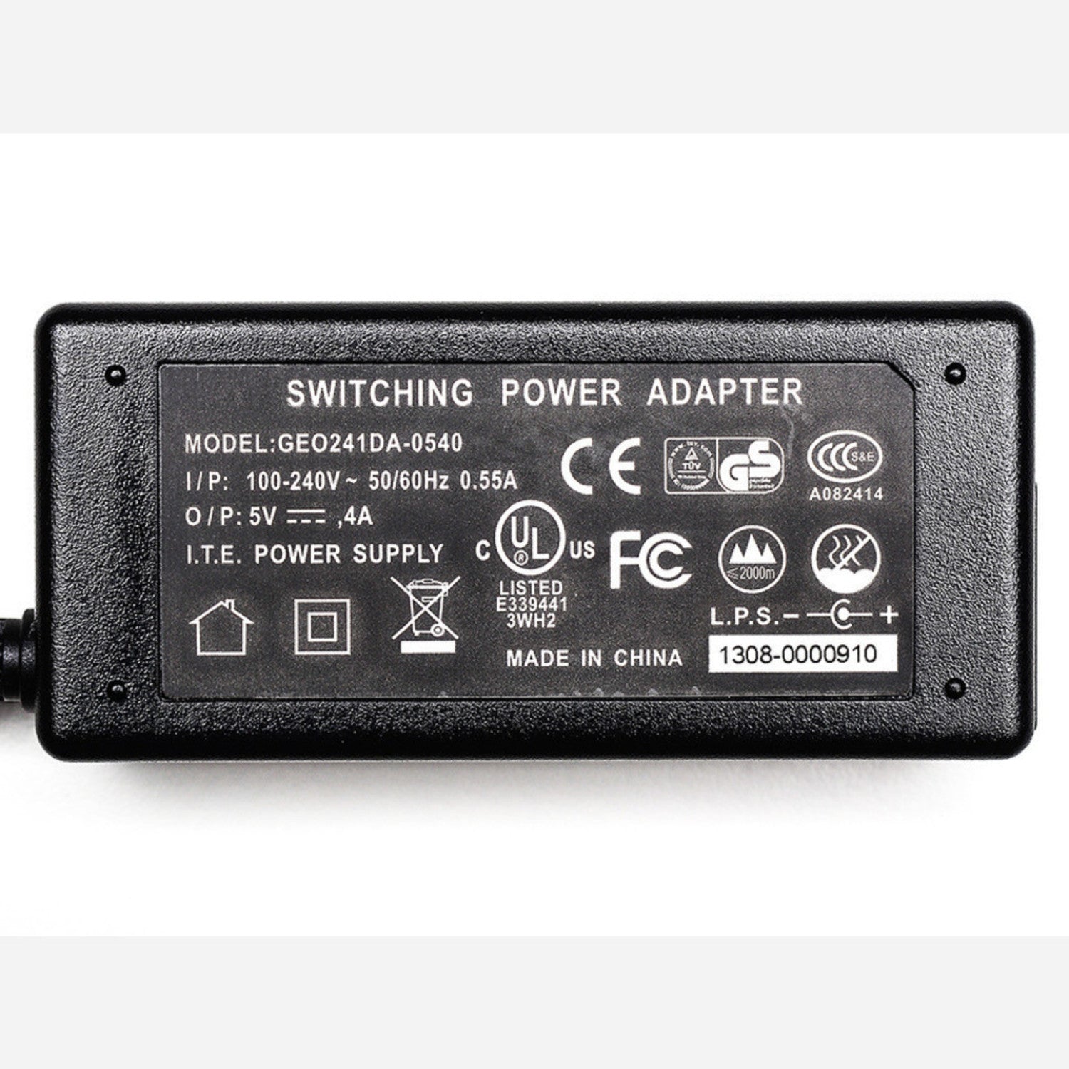 UL Listed 5V 4A (4000mA) Switching Power Supply for Diverse Devices