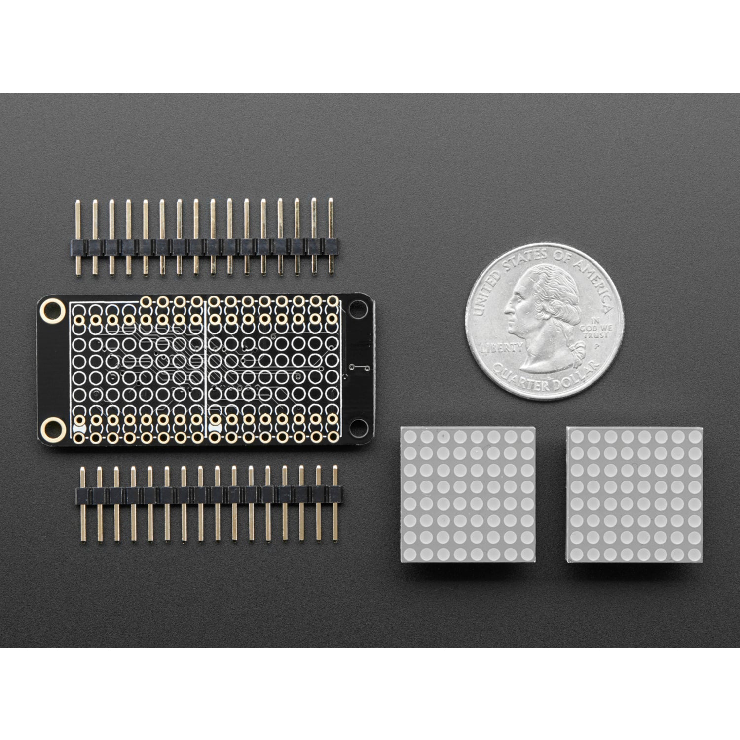 Adafruit Green 0.8" 8x16 LED Matrix FeatherWing Display Kit for Feather Boards