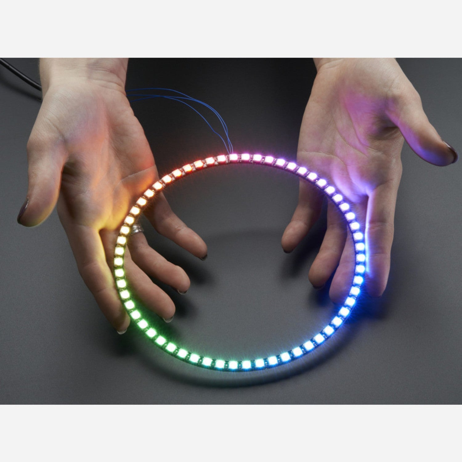 NeoPixel 1/4 Ring - 60 Ultra Bright WS2812 5050 RGB LEDs with Integrated Drivers for DIY Lighting Projects