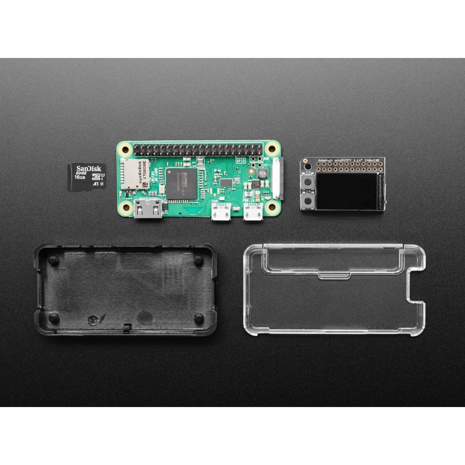 Mini Color PiTFT Raspberry Pi Zero W Ad - Blocking Pi - Hole Kit without the Need for Soldering
