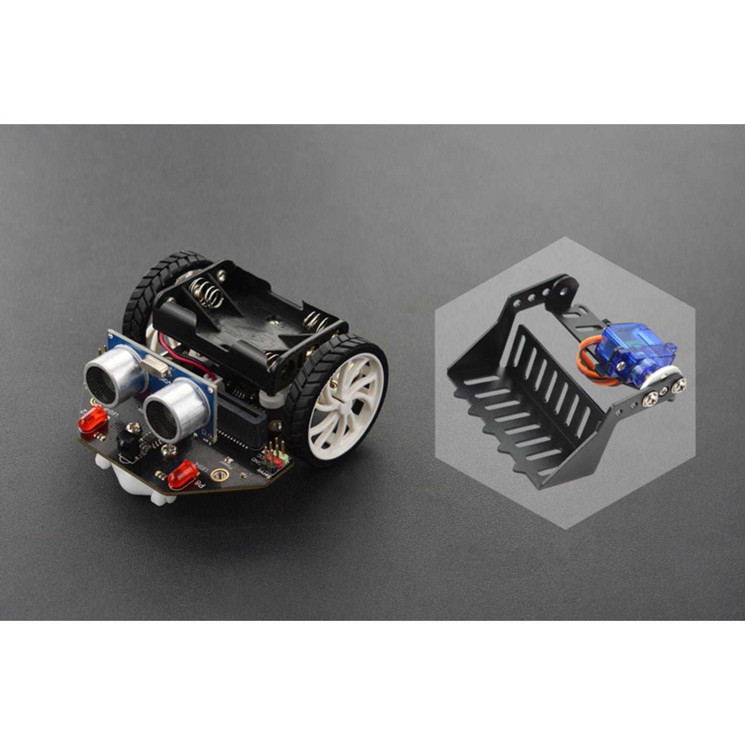 Micro: Maqueen Robot Car with Mechanical Loader Kit for Educational and Interactive Play