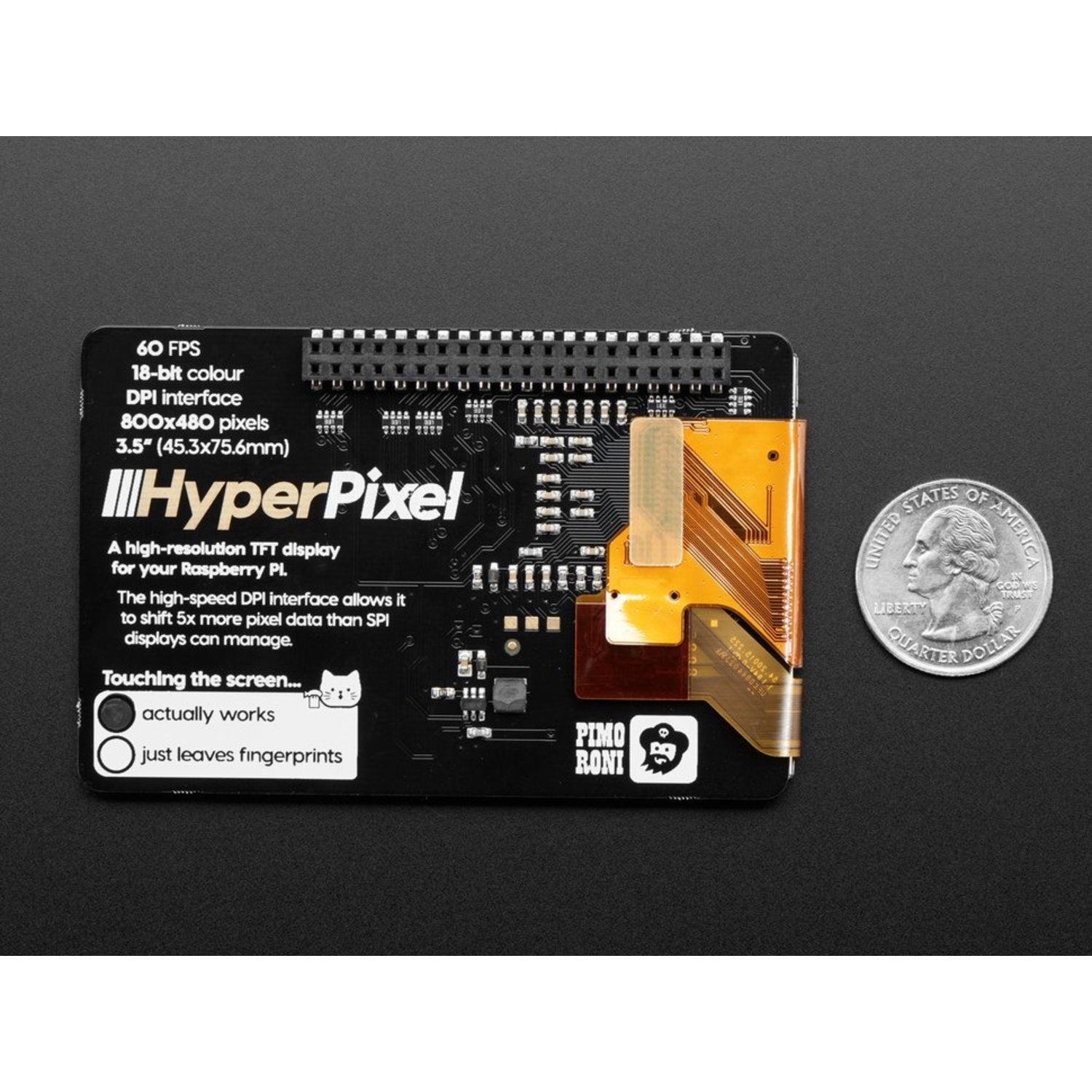 Pimoroni HyperPixel - High - Resolution 4.0' Display with Capacitive Touch for Raspberry Pi