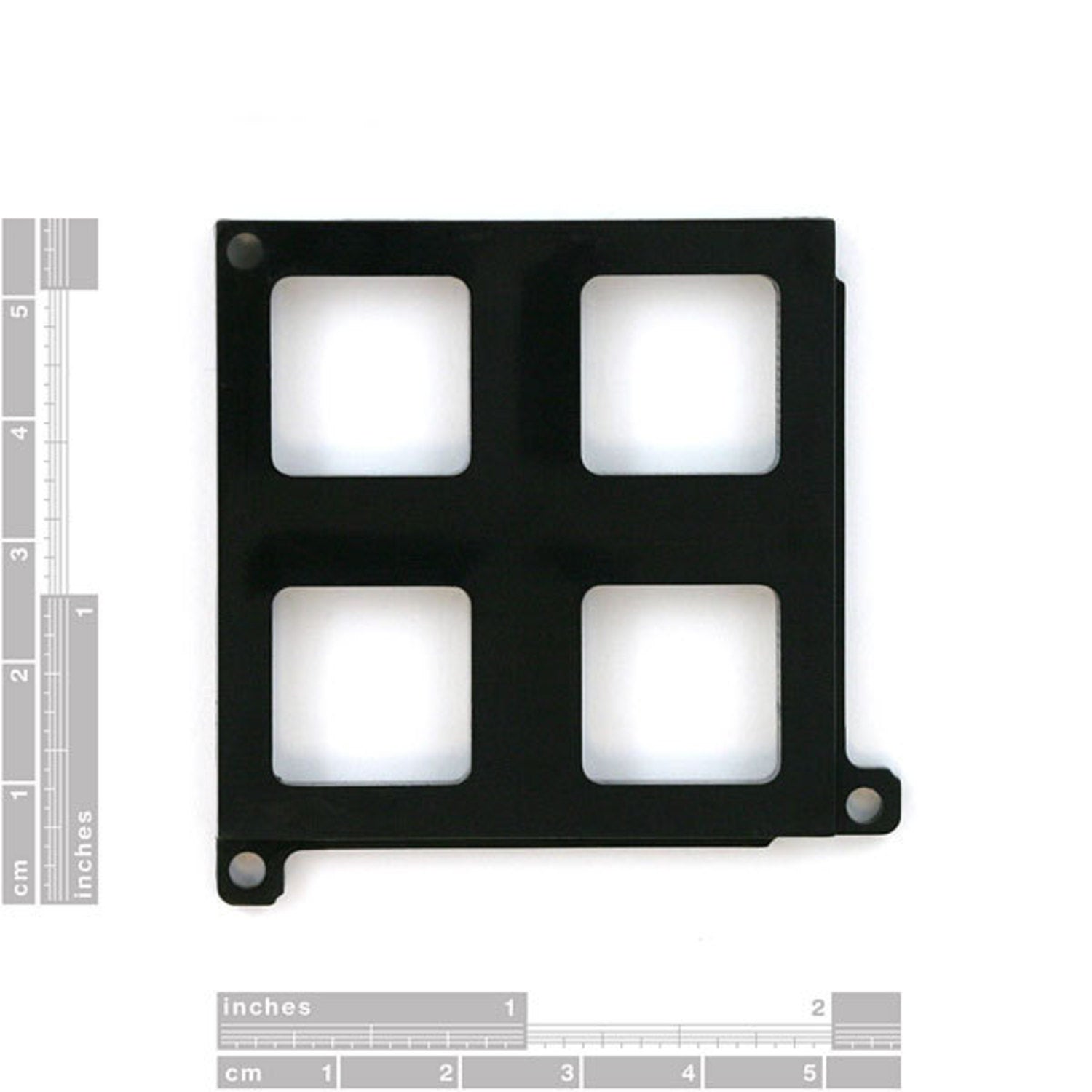 2x2 Button Pad Bottom Bezel - Custom Black Plastic Bezel for Silicon Rubber Pads