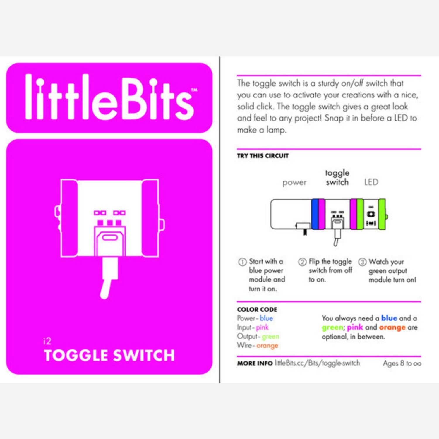 LittleBits Sturdy On/Off Toggle Switch for Creations