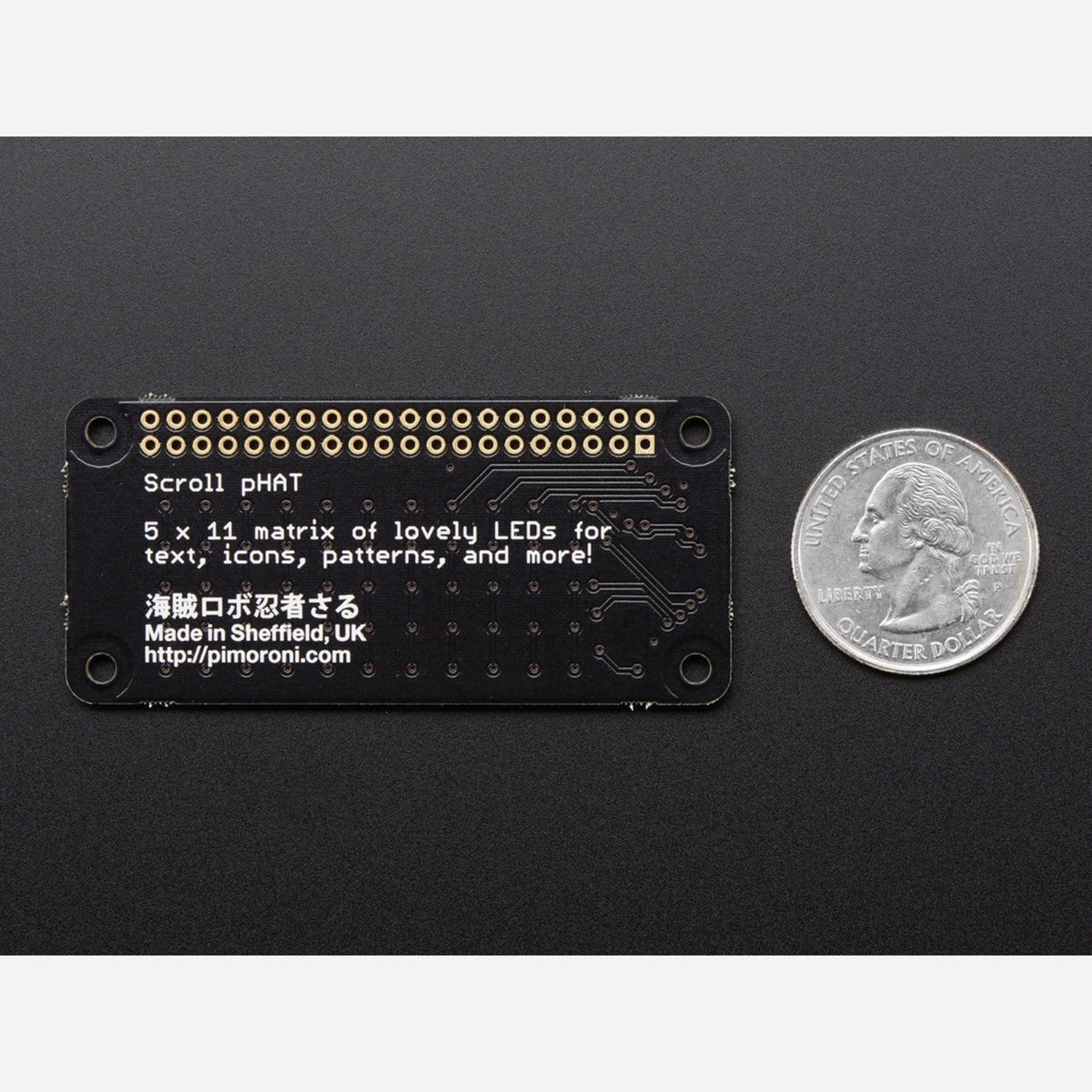 Pimoroni Scroll pHAT - 11x5 White LED Matrix for Raspberry Pi Zero and 40 - pin GPIO Variants