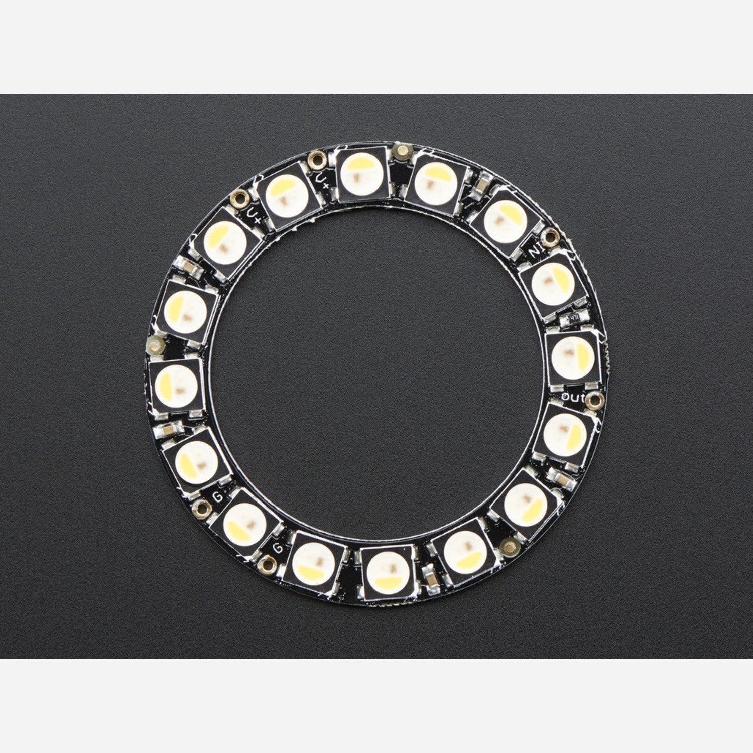 16-LED NeoPixel Ring with Integrated Drivers - Warm White ~3000K RGBW LEDs