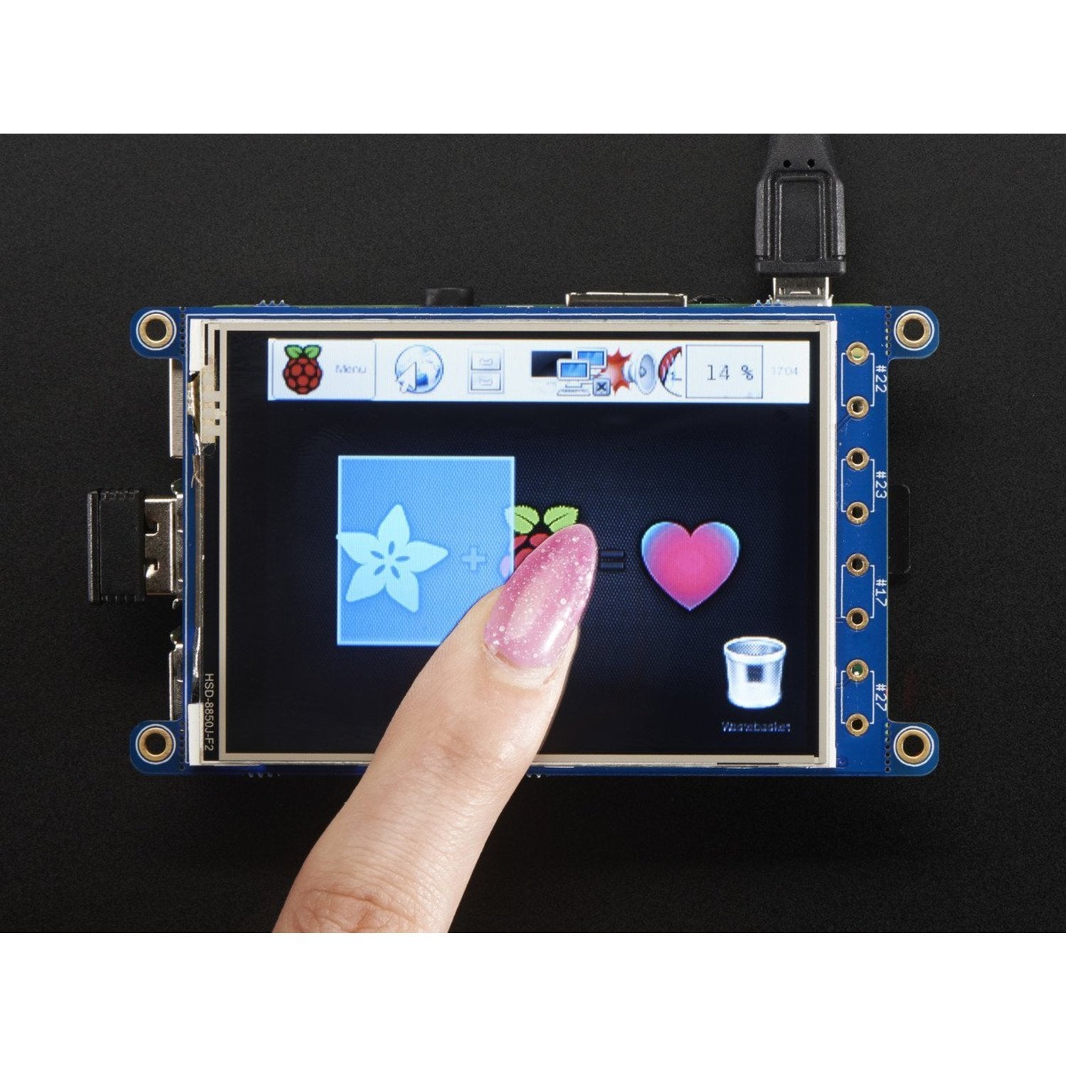 3.2-Inch PiTFT Plus TFT Display with 320x240 Resolution and Resistive Touchscreen for Raspberry Pi