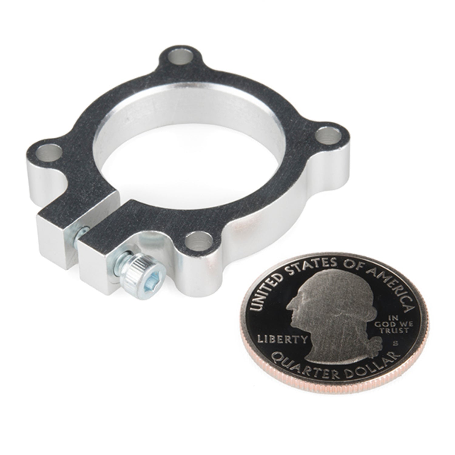 Aluminum Un-Threaded Clamping Hub with 1' Bore for Shafting/Tubing