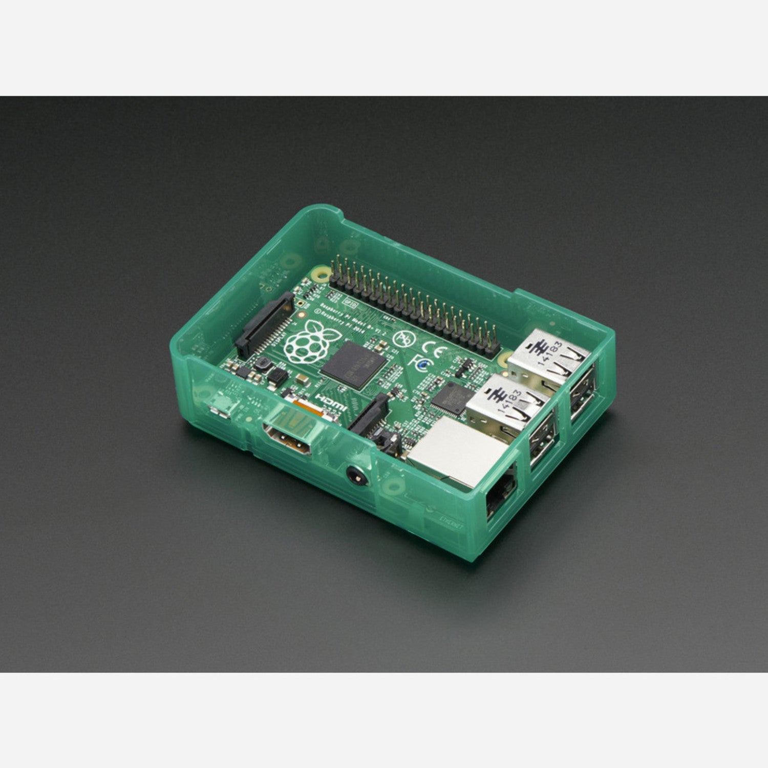 Green Raspberry Pi Model B+ / Pi 2 / Pi 3 Enclosure Base - Colorful and Durable Case for Your Raspberry Pi
