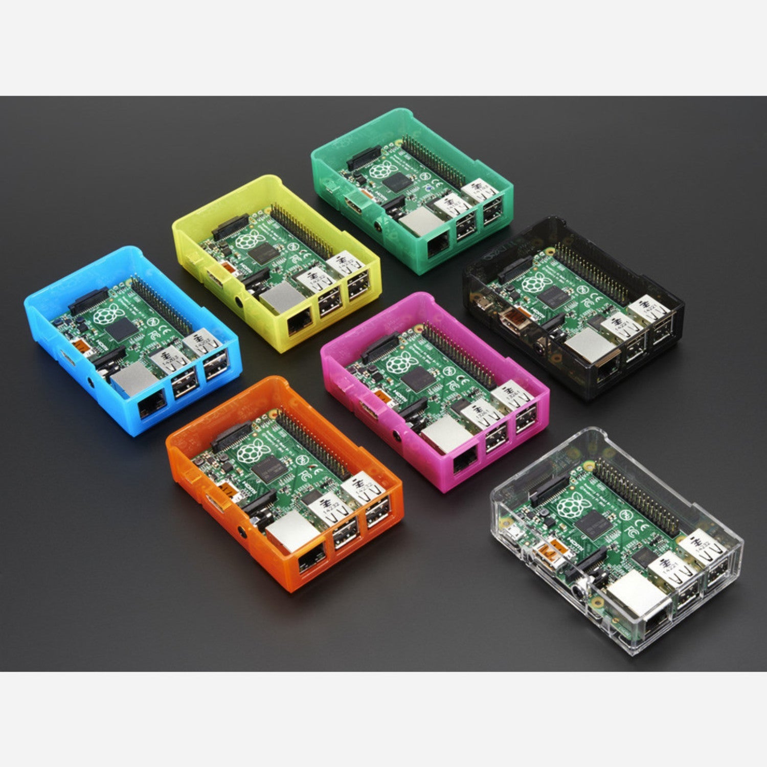 Colorful Base Cases for Raspberry Pi Model B+, Pi 2, and Pi 3