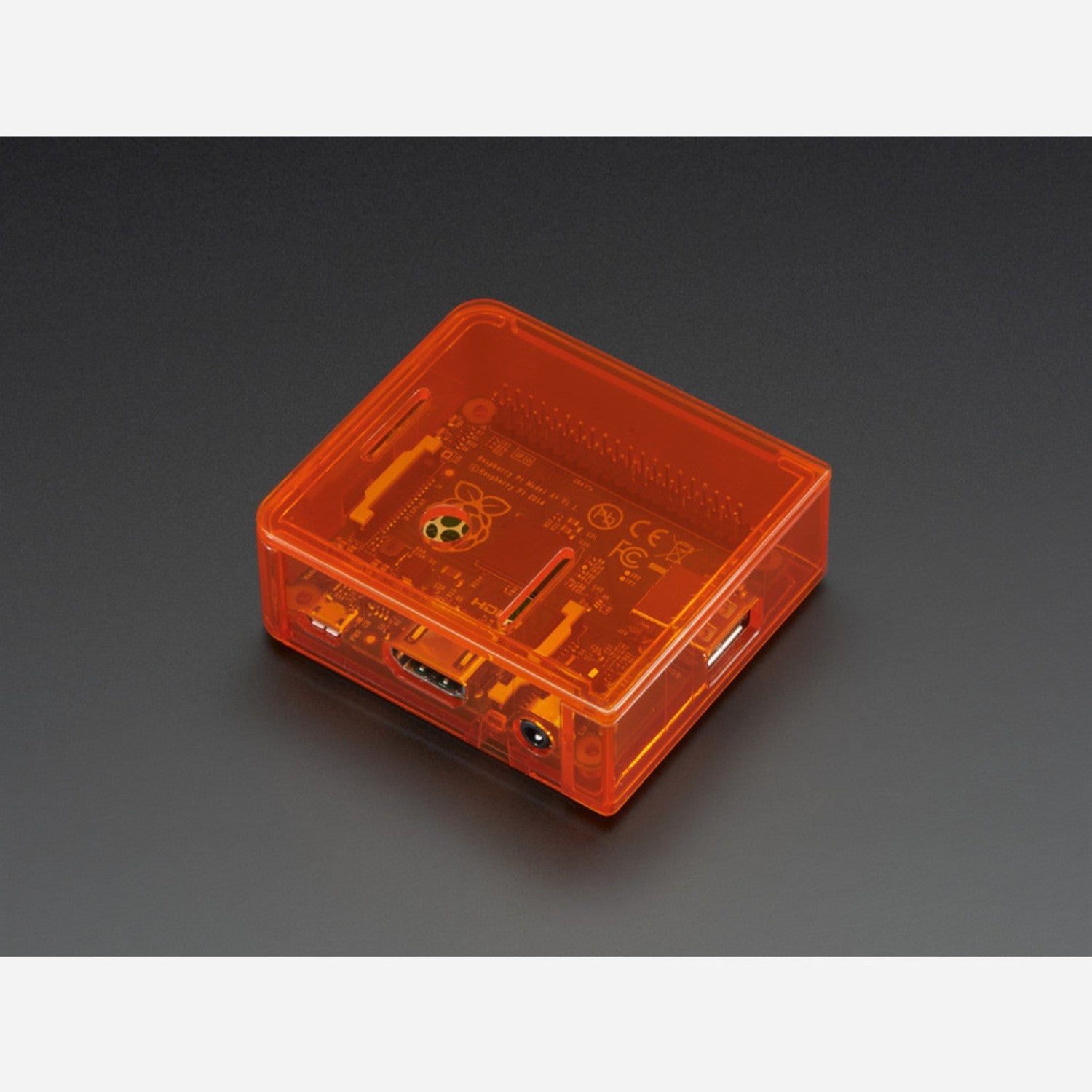 Orange Polycarbonate Base for Raspberry Pi Model A+ Case