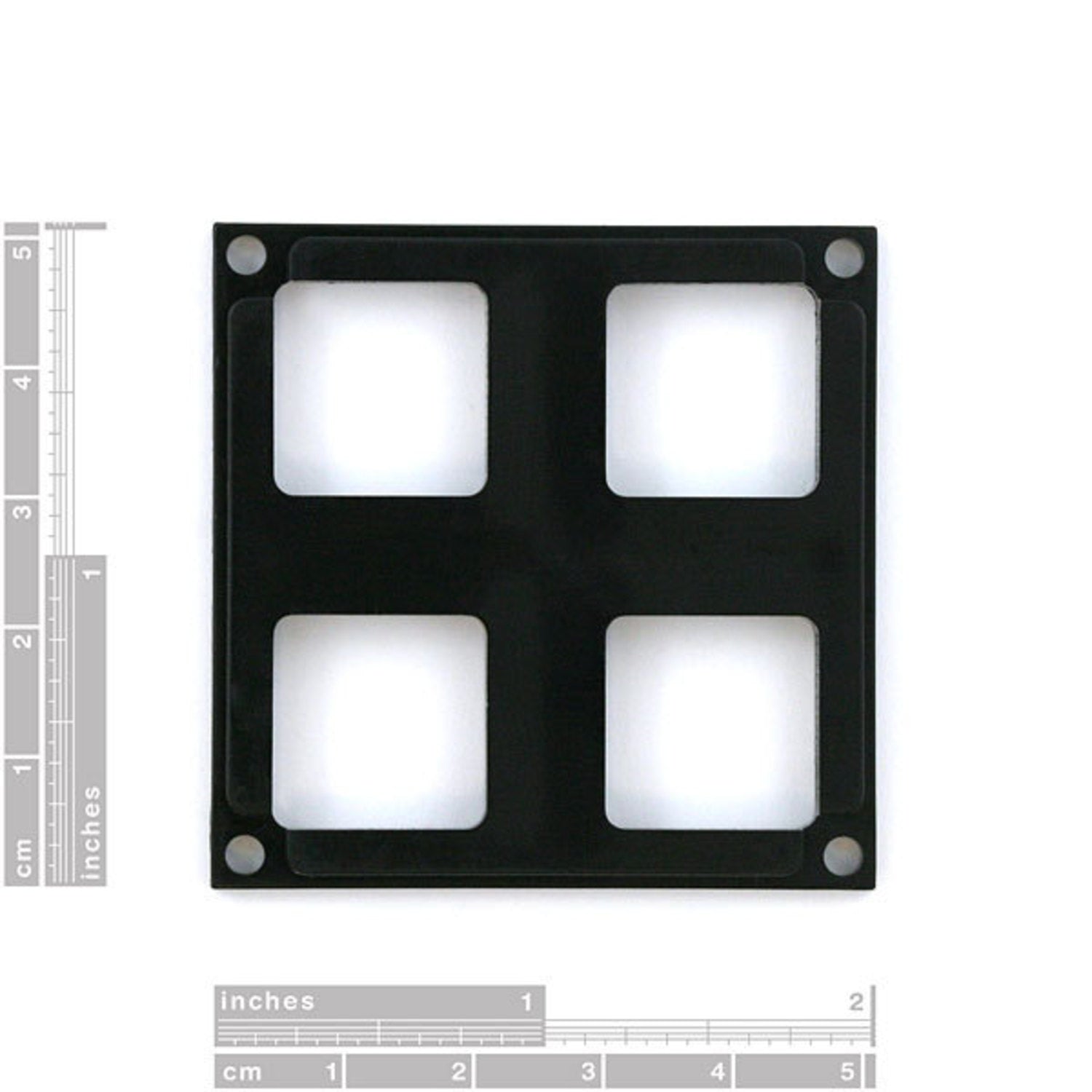 Custom 2x2 Black ABS Plastic Top Bezel for Button Pads