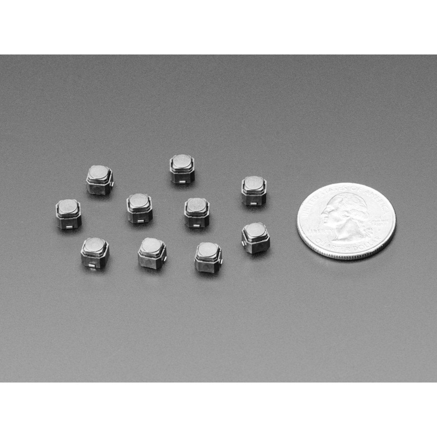 Pack of 10 Mini 6mm Square Soft-touch Silent Push-button Switches