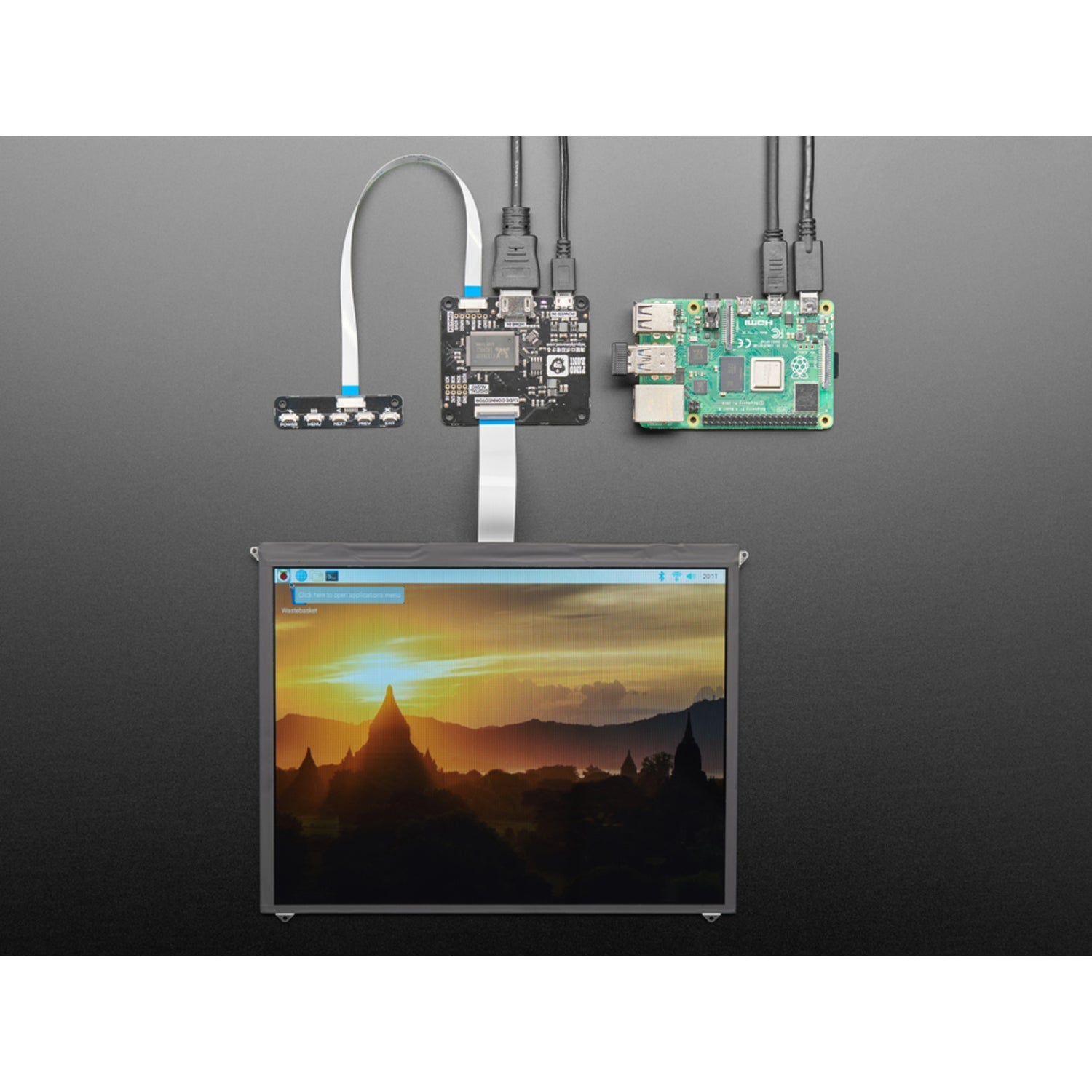 Pimoroni High - Resolution 10 - Inch IPS LCD Screen Kit with 1024x768 Resolution for HDMI Devices