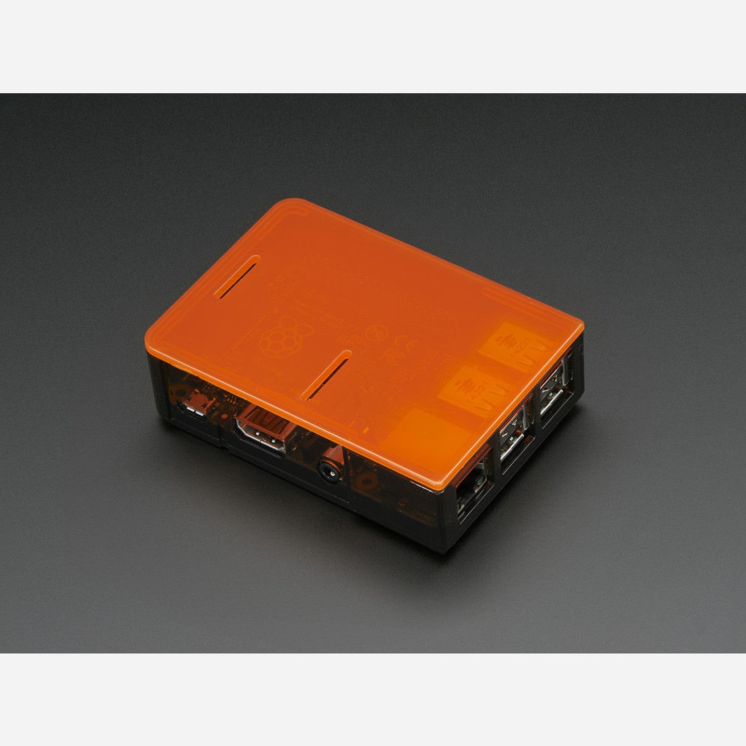 Smoke Gray Base Case for Raspberry Pi Model B+, Pi 2, and Pi 3