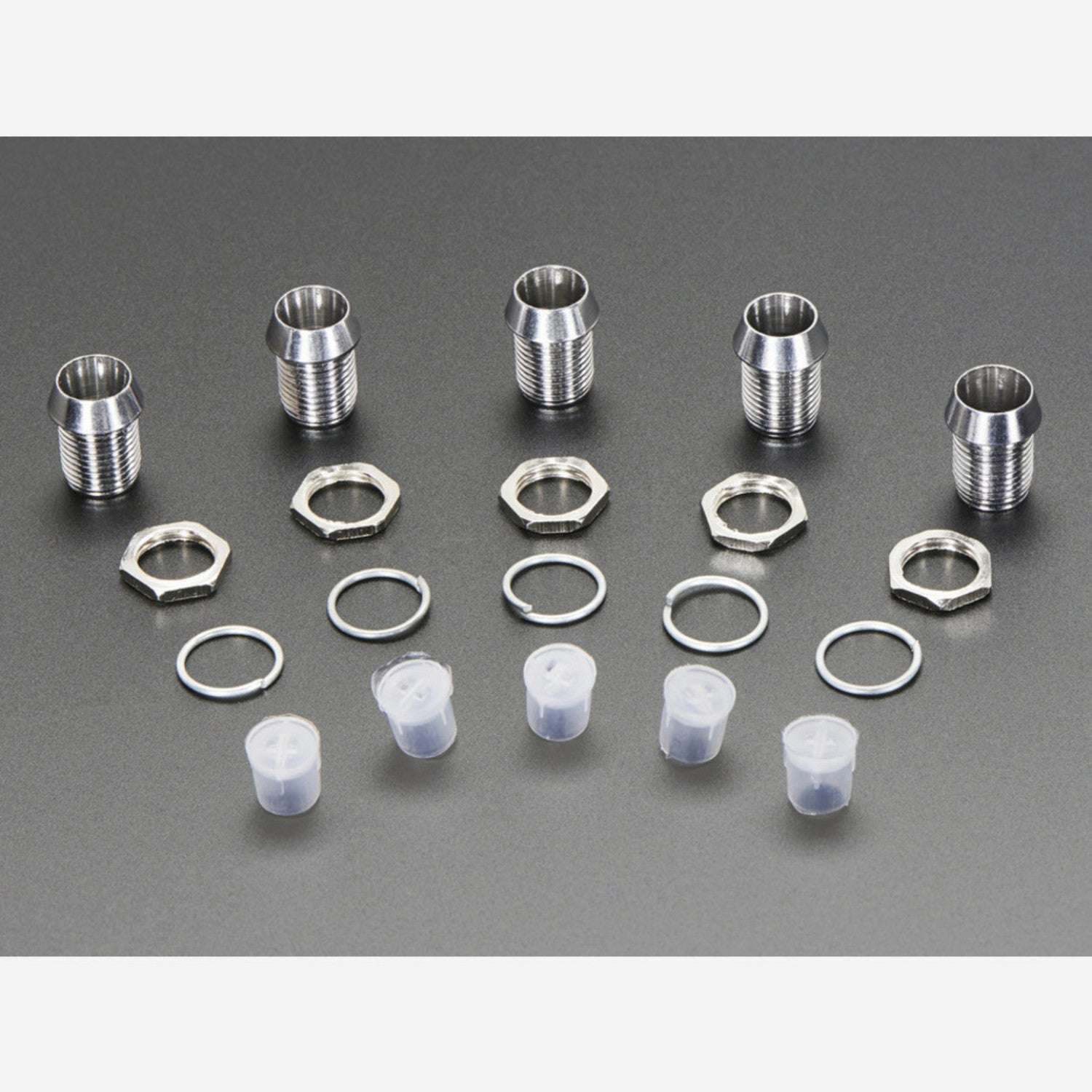 Pack of 5 - 5mm Chromed Metal Narrow Bevel LED Holders for LED Installation