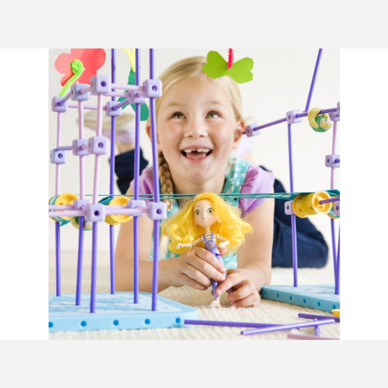 Goldie Blox Action Figure Set with 13-Foot Zipline for Kids' Action Fun