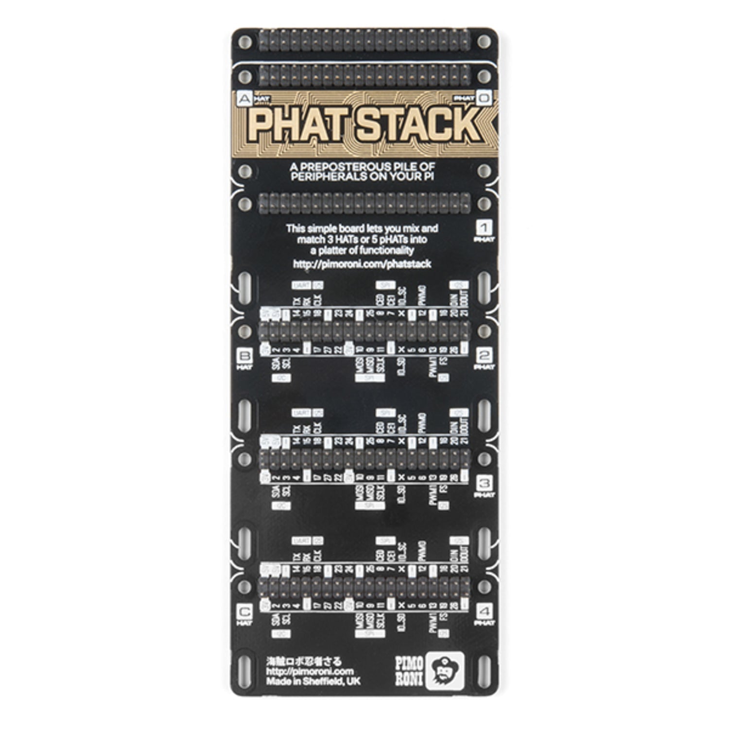 Fully Assembled Pimoroni pHAT Stack Kit for Raspberry Pi - An All - in - One Peripheral Expansion Solution