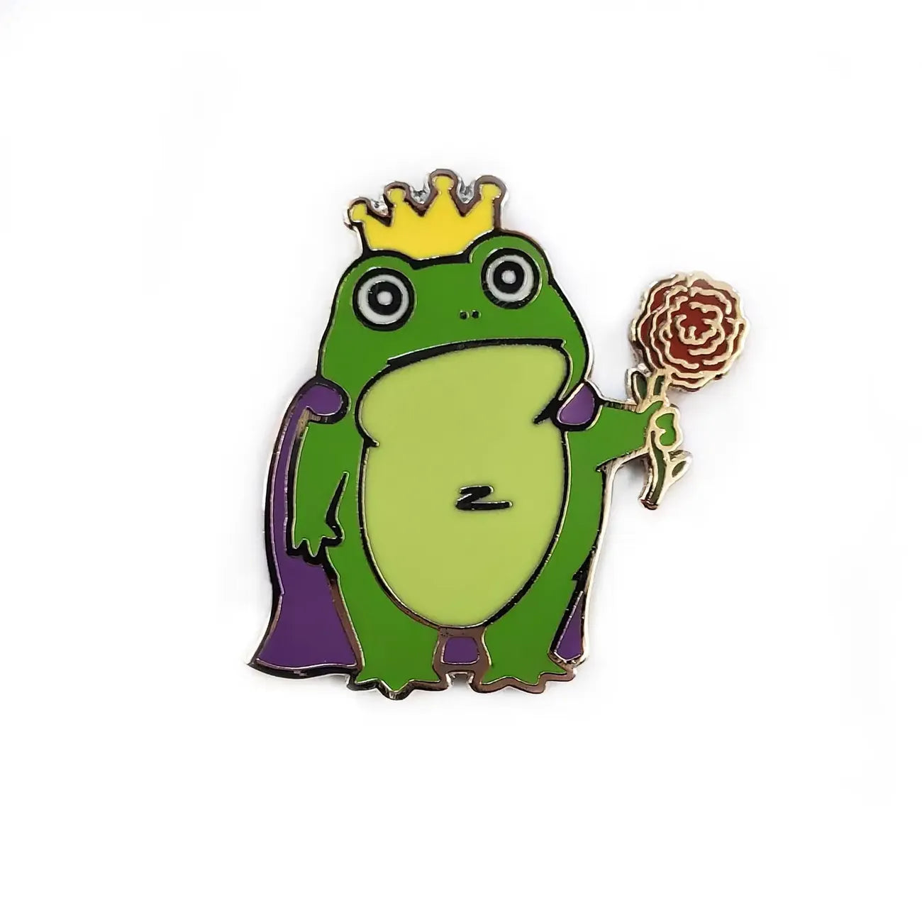 Vibrant Durable Frog Prince Enamel Pin for Fairy Tale Lovers